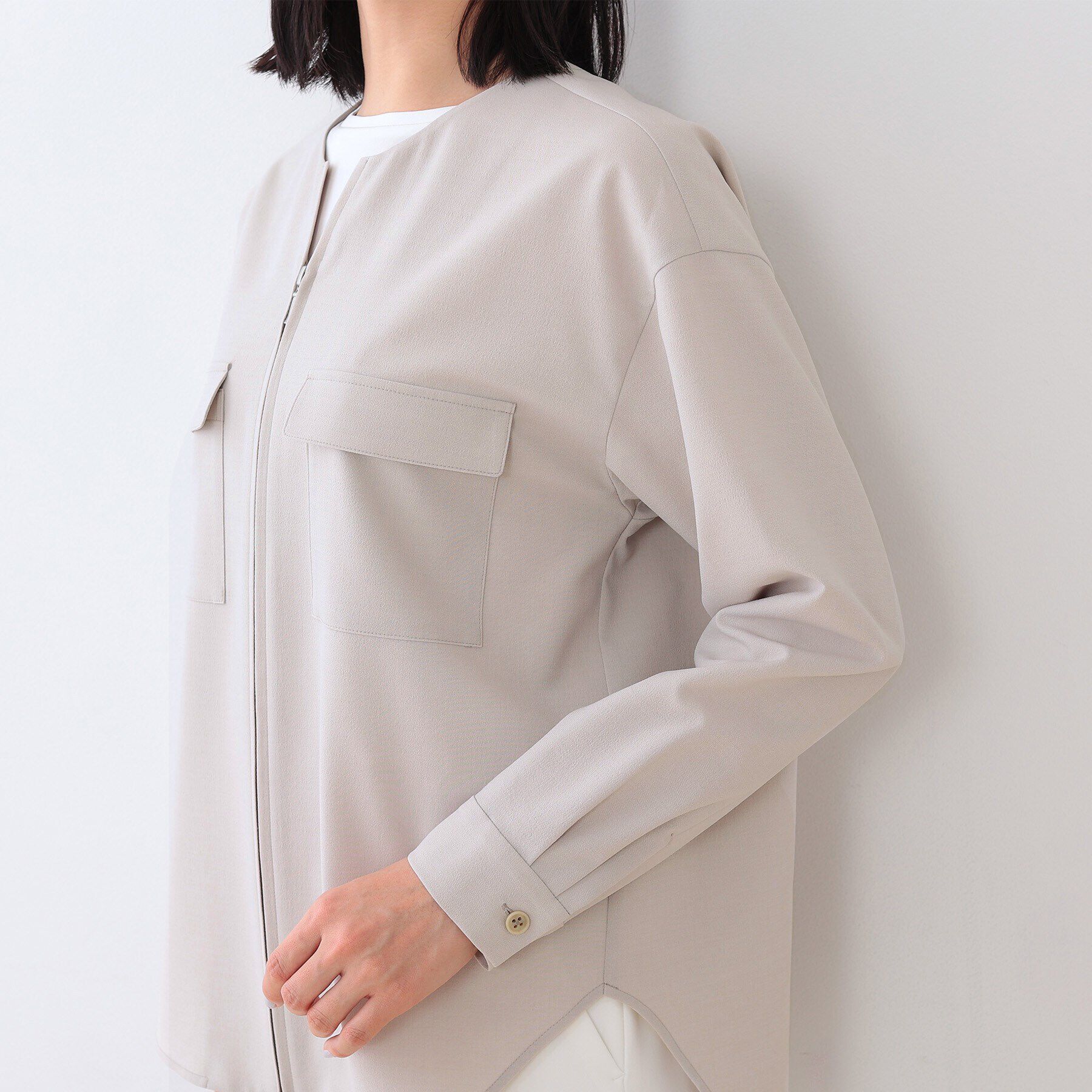 INDIVI「【洗える／SETUP可能】ダブルポケット シャツブルゾン」|シャツ・ブラウス|