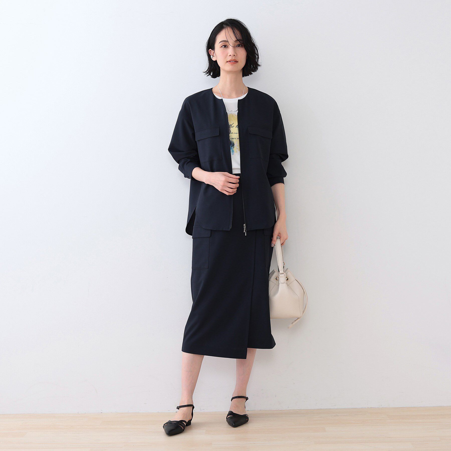 INDIVI「【洗える／SETUP可能】ダブルポケット シャツブルゾン」|シャツ・ブラウス|