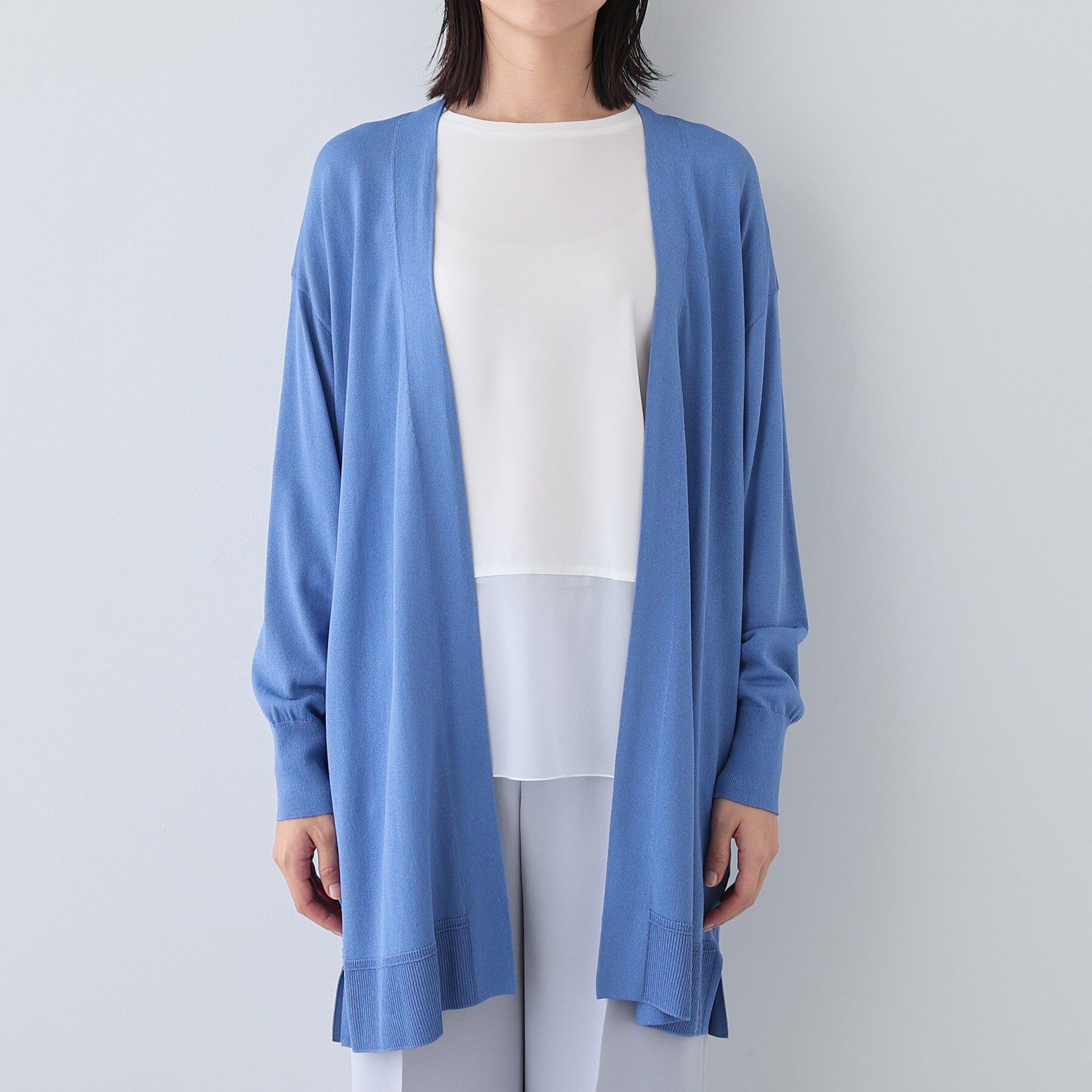 INDIVI「【洗える／肌触り◎】ミニマムデザイン ニットカーディガン」|カーディガン|