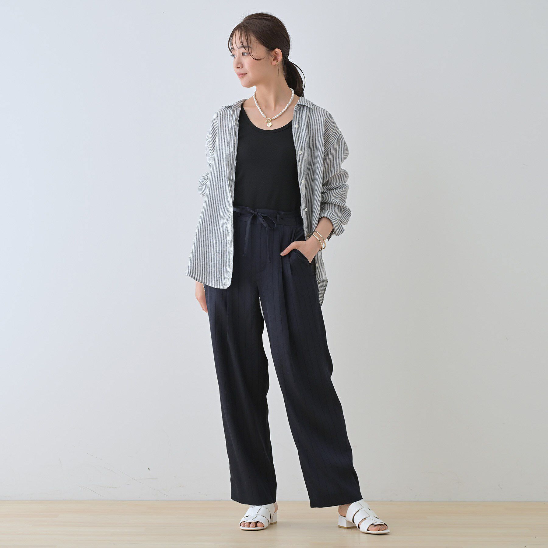 INDIVI「【毎年人気！／フレンチリネン】ベーシックシャツ」|シャツ・ブラウス|