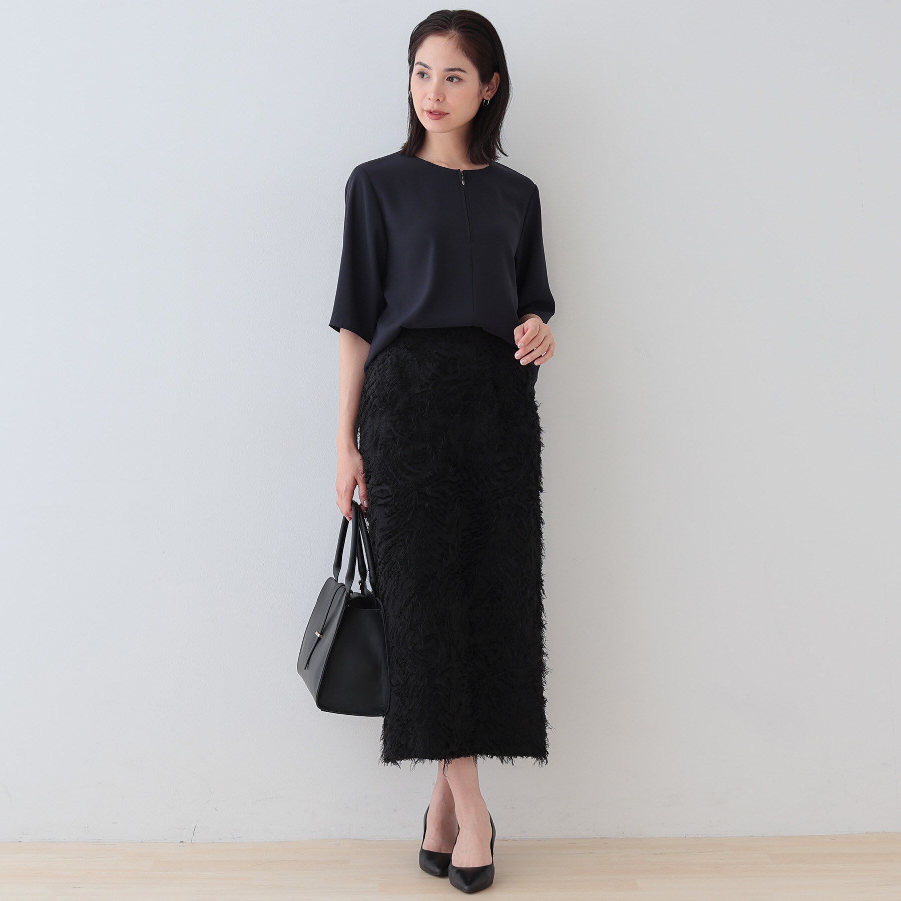 INDIVI「【洗える】ハーフジップデザインブラウス」|シャツ・ブラウス|