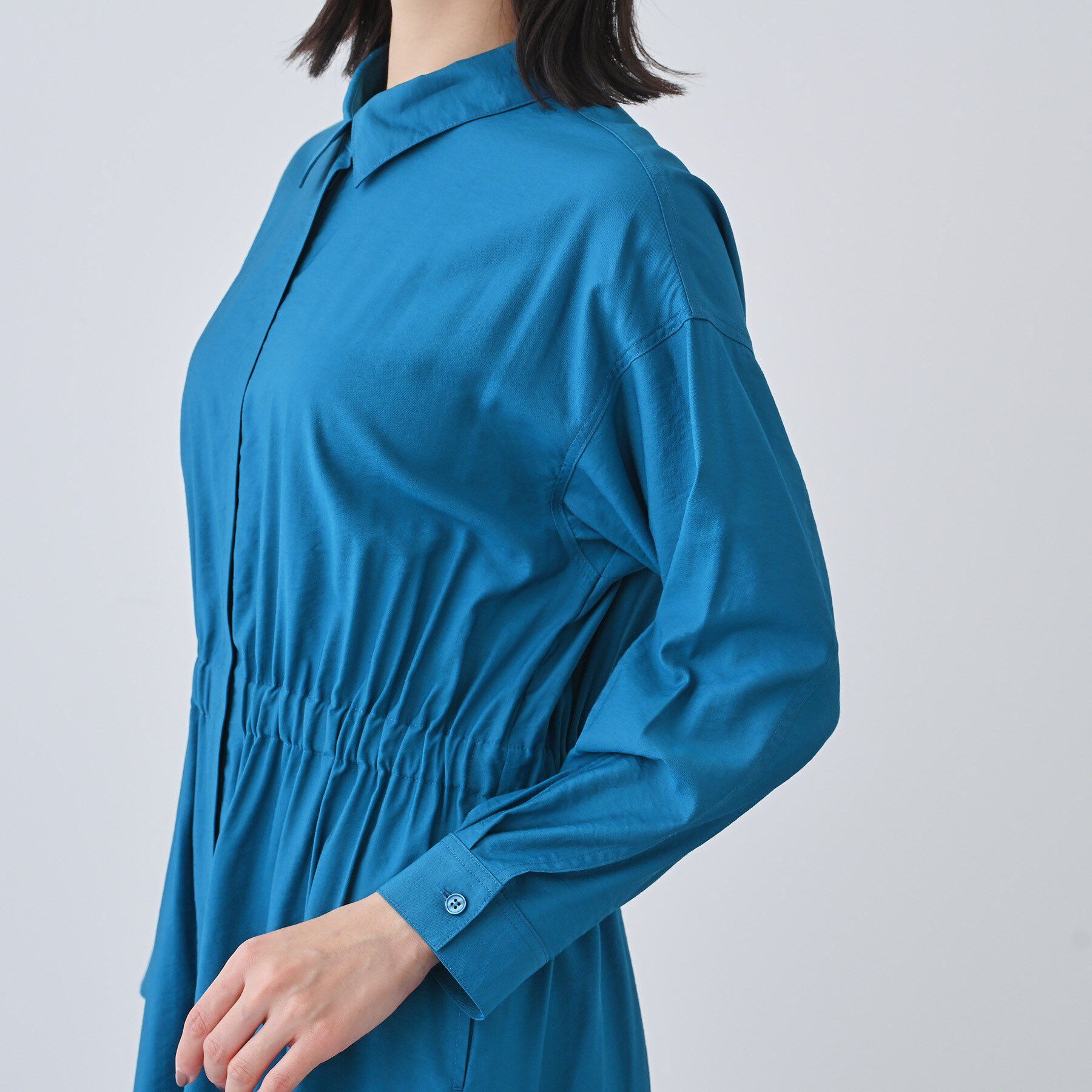 INDIVI「【洗える／2WAY】ワッシャー素材シャツ羽織りワンピース」|ワンピース|