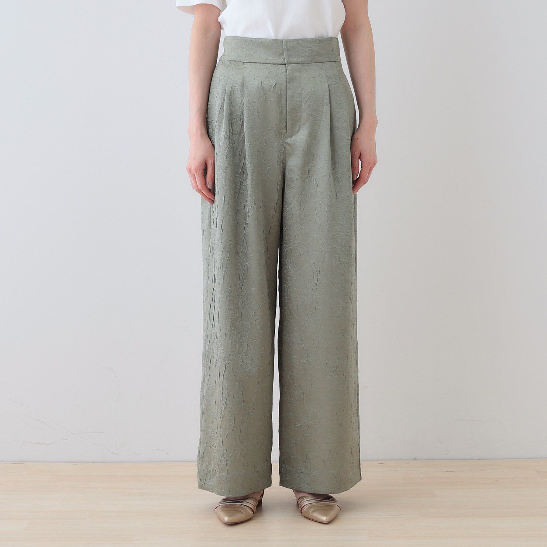 INDIVI「【サスペンダー付き】2WAYクラッシュサテンパンツ」|その他|