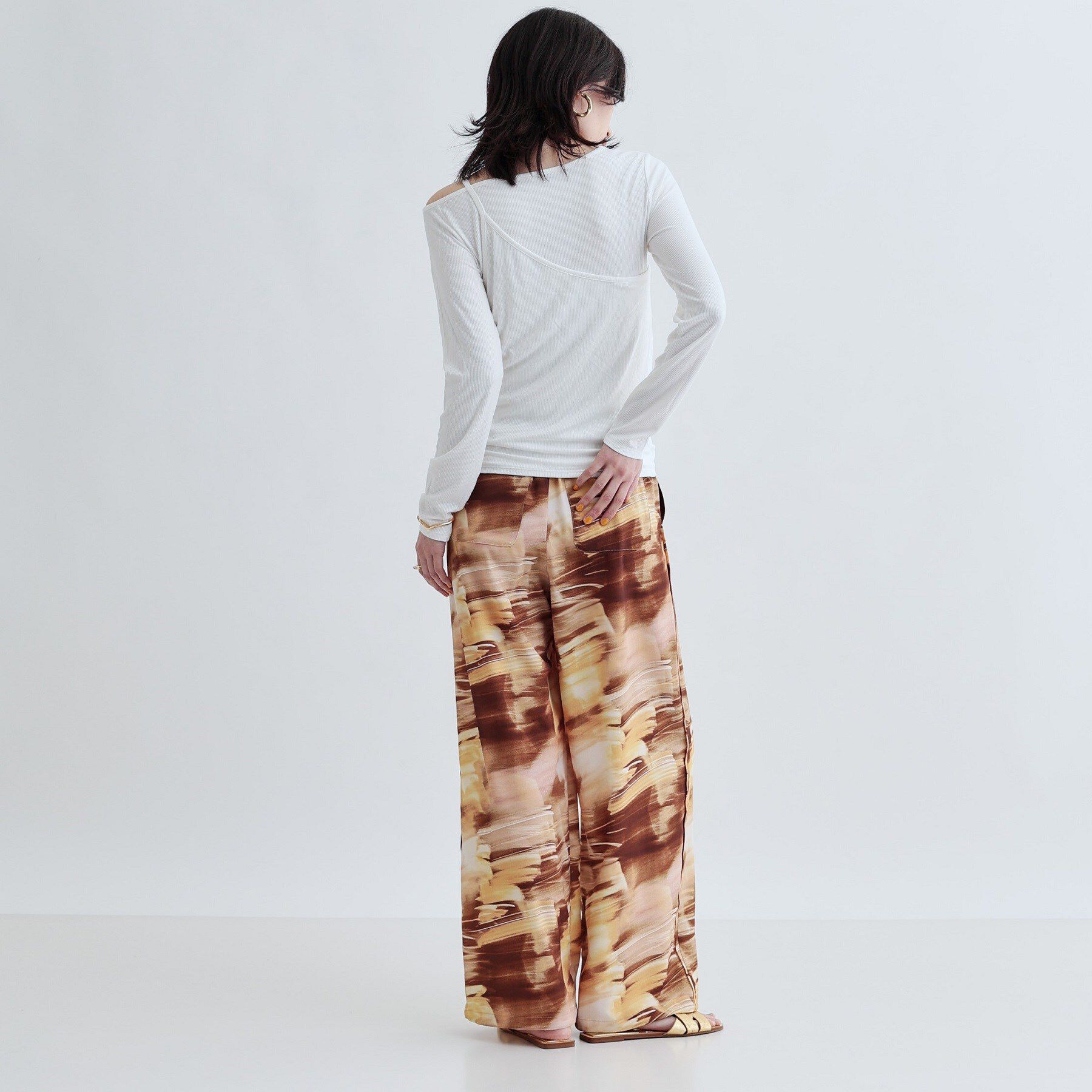 GALLEST「プリントイージーワイドストレートパンツ」|その他|