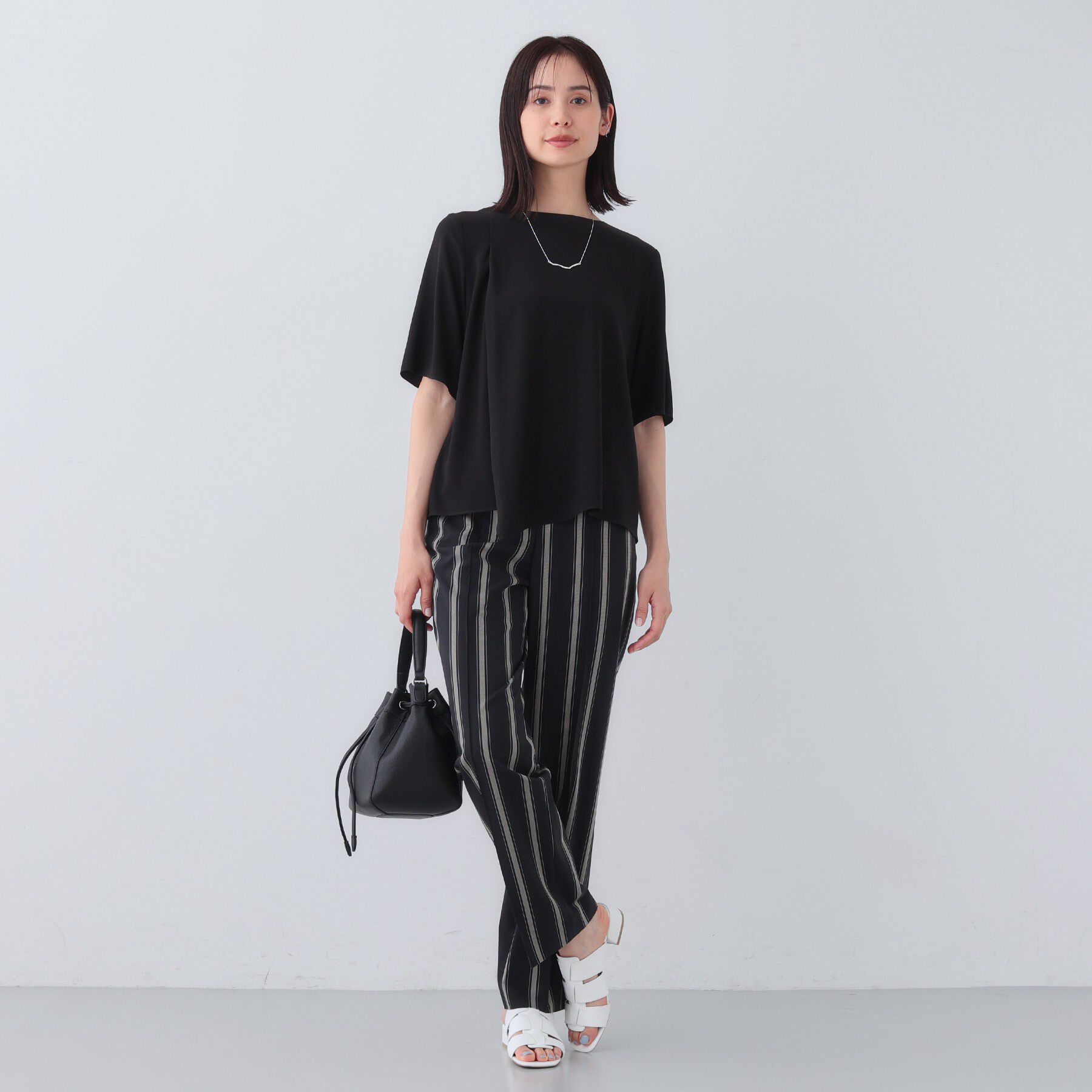 INDIVI「【日本製／トリアセテート混】アシメラインブラウス」|シャツ・ブラウス|