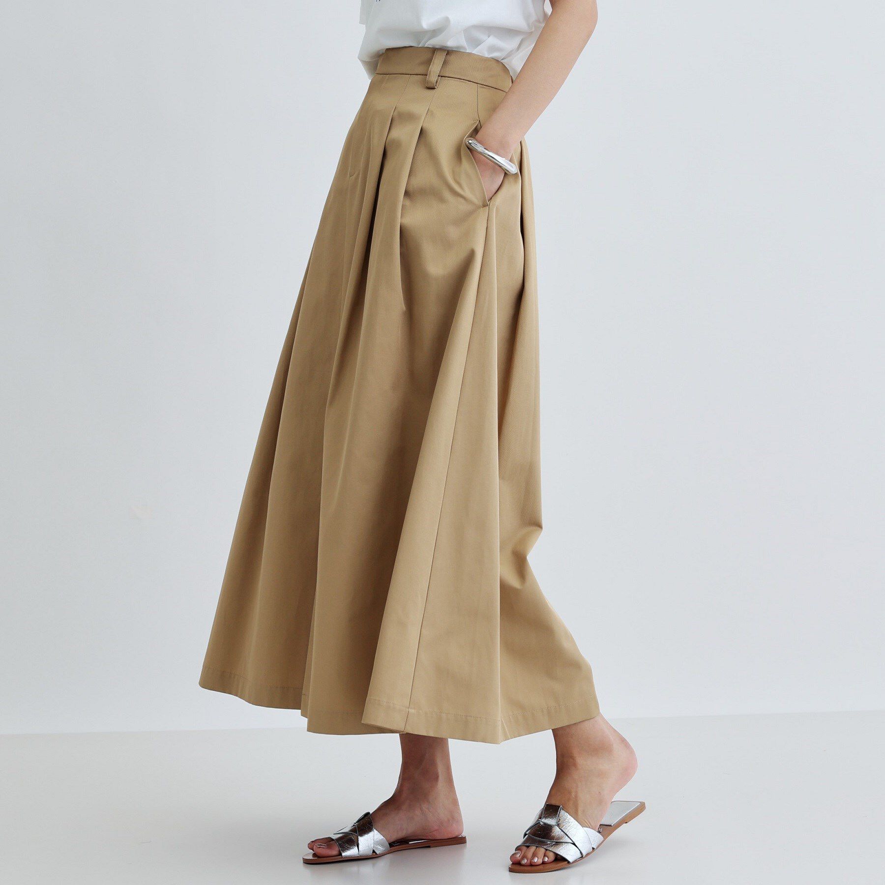 GALLEST「チノマキシスカート」|スカート|ベージュ(052)