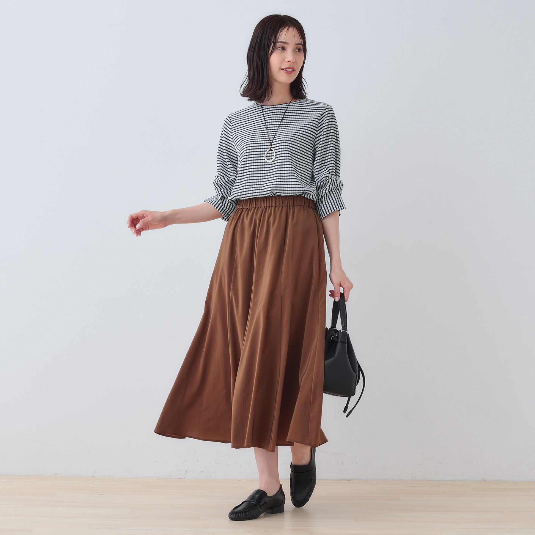 INDIVI「【洗える／吸水速乾／UVケア】ねじりデザイン袖カットソー」|Tシャツ・カットソー|