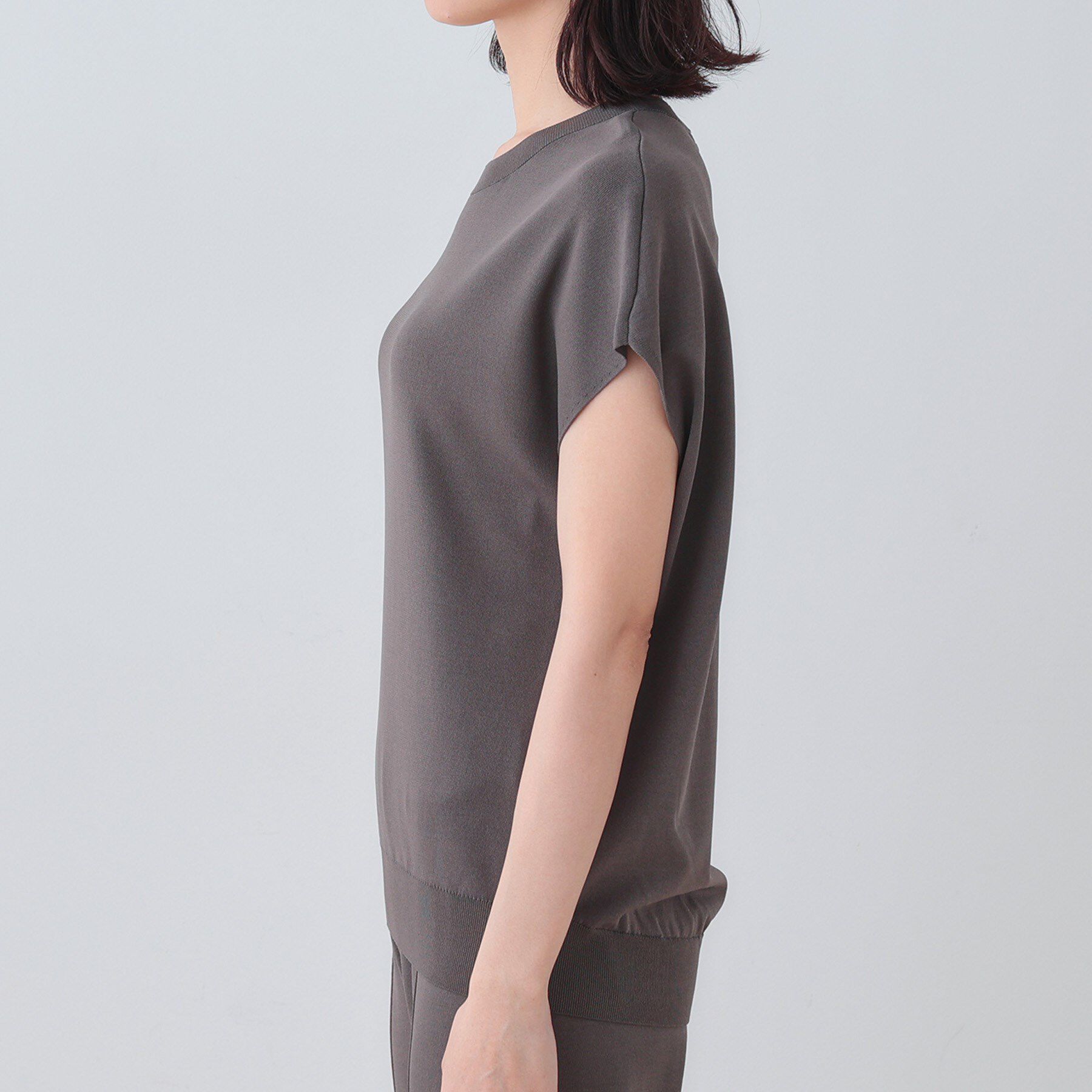 INDIVI「【洗える／SETUP可能】フレンチスリーブ イージーニット」|ニット・セーター|