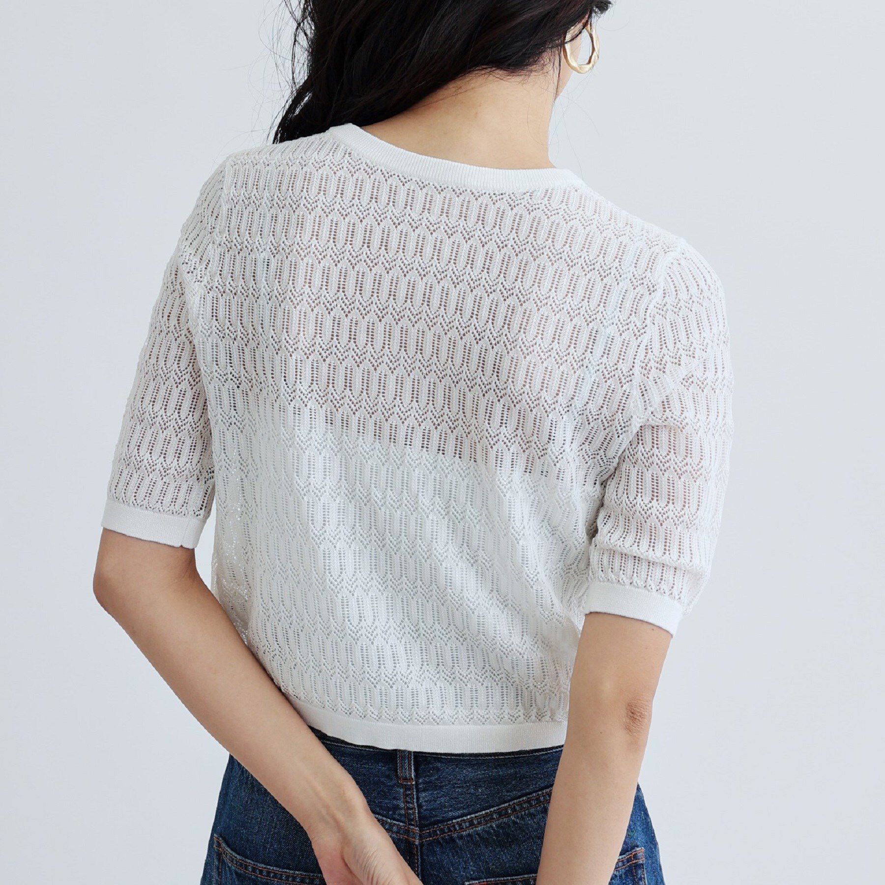 GALLEST「ハーフスリーブシアーニット」|ニット・セーター|