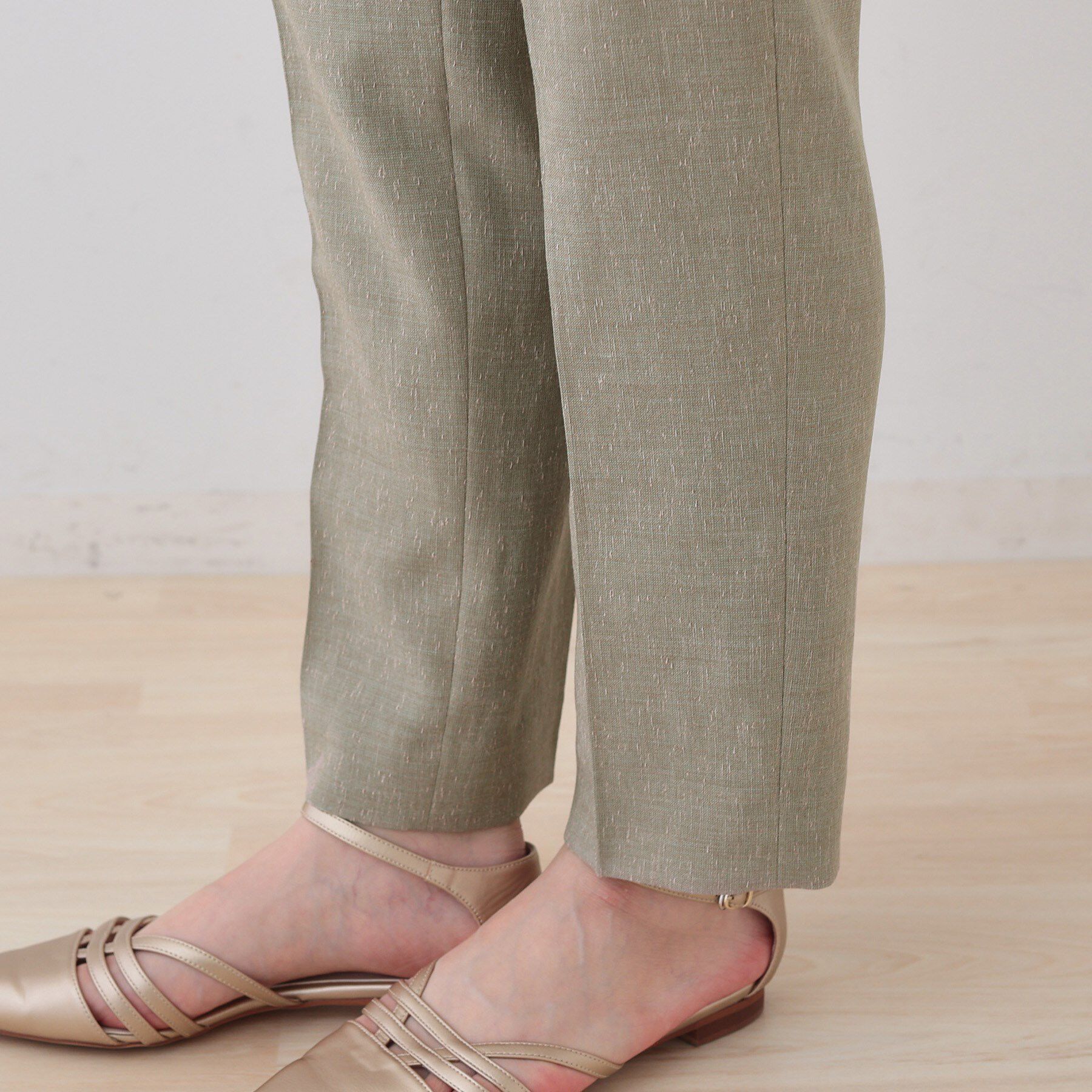 INDIVI「【日本製】リネンライクテーパードパンツ」|その他|