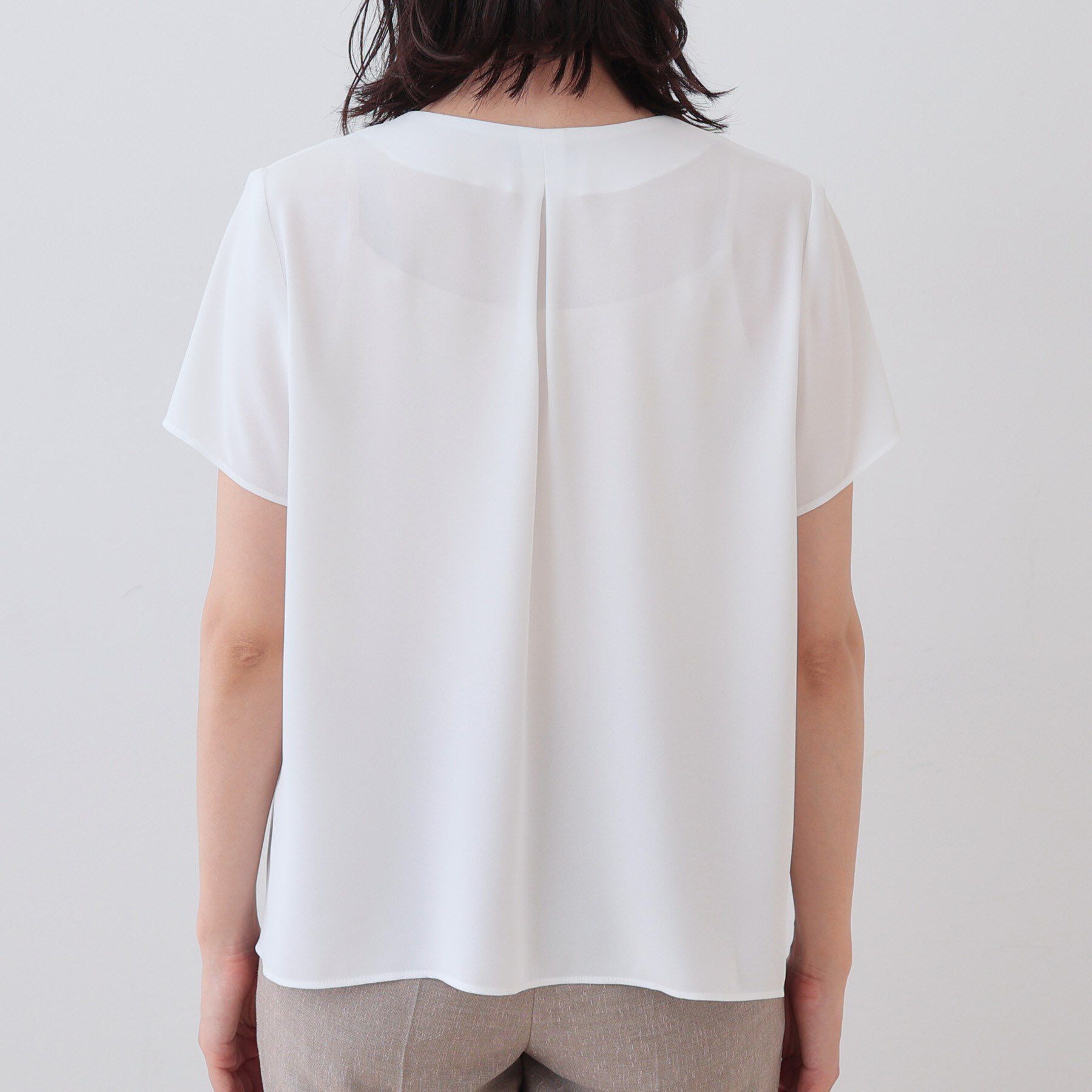 INDIVI「【洗える／通勤】タックブラウス」|シャツ・ブラウス|