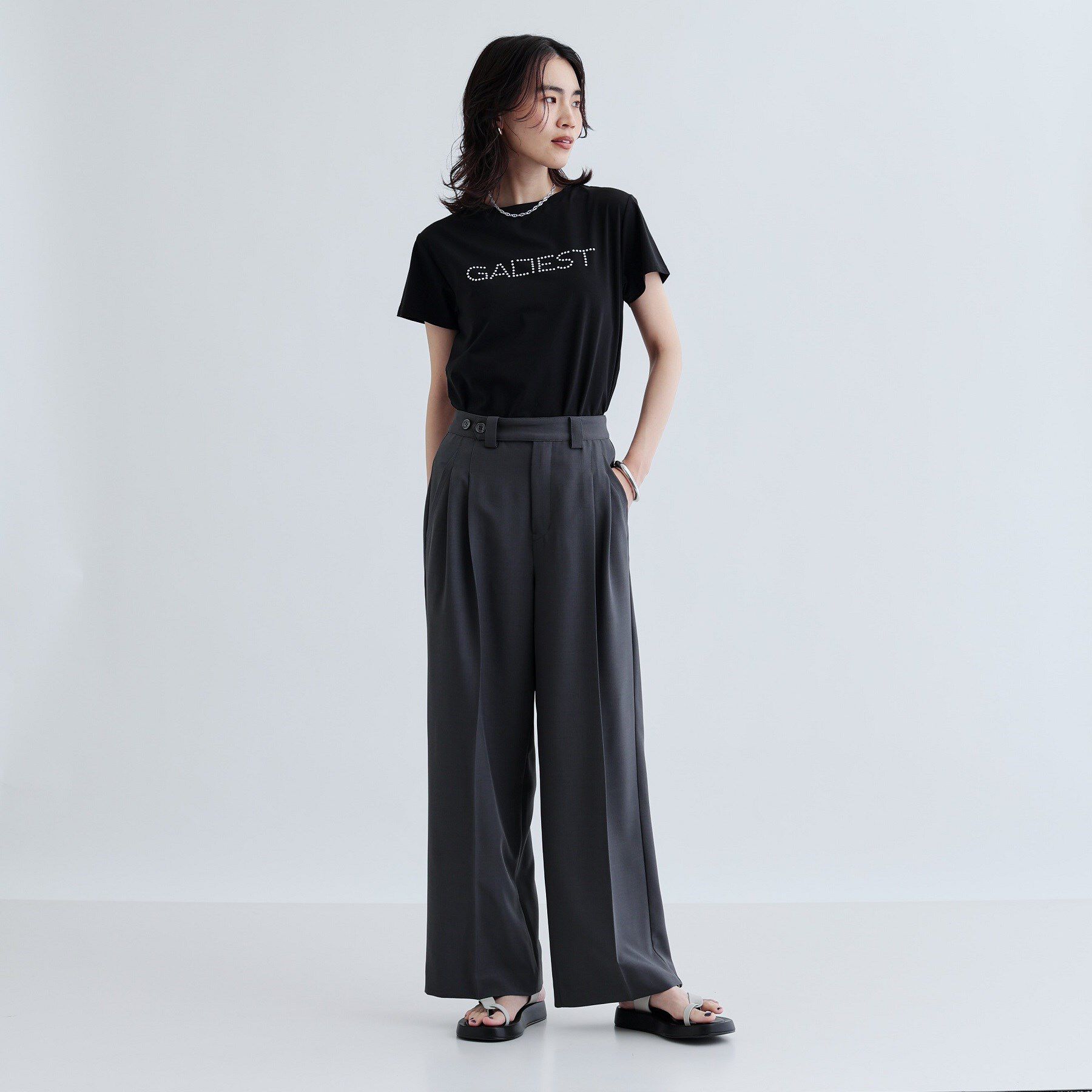 GALLEST「パール調ロゴTシャツ」|Tシャツ・カットソー|