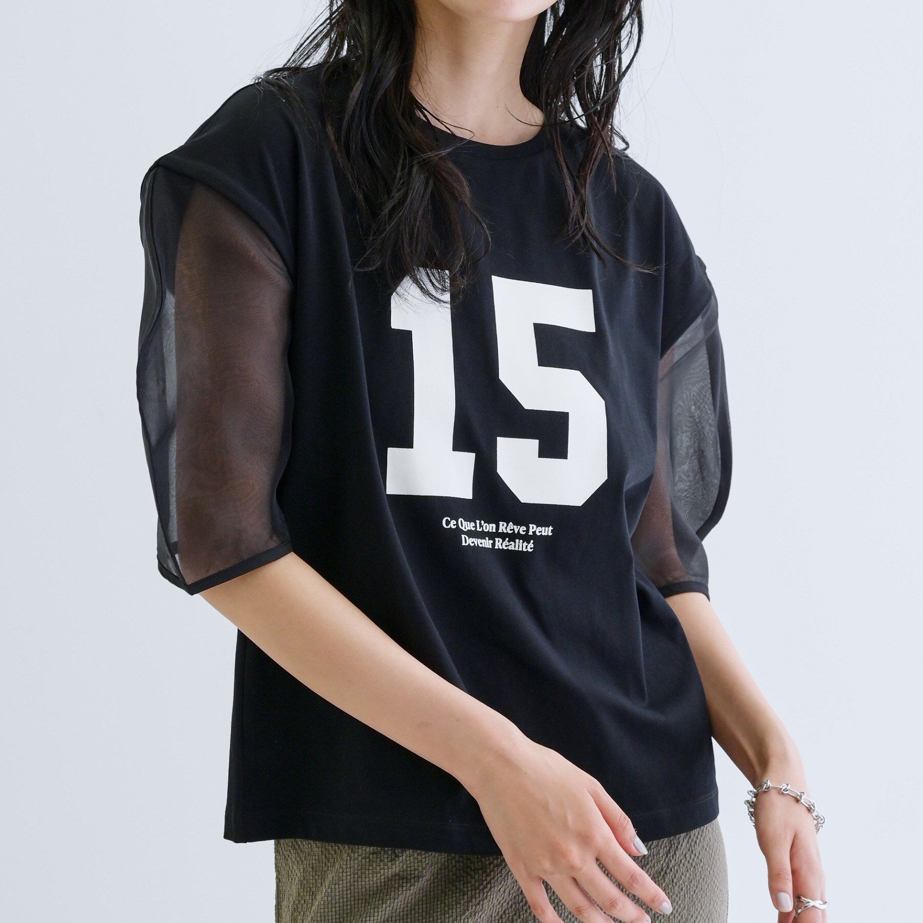 GALLEST「シアースリーブプリントTシャツ」|Tシャツ・カットソー|