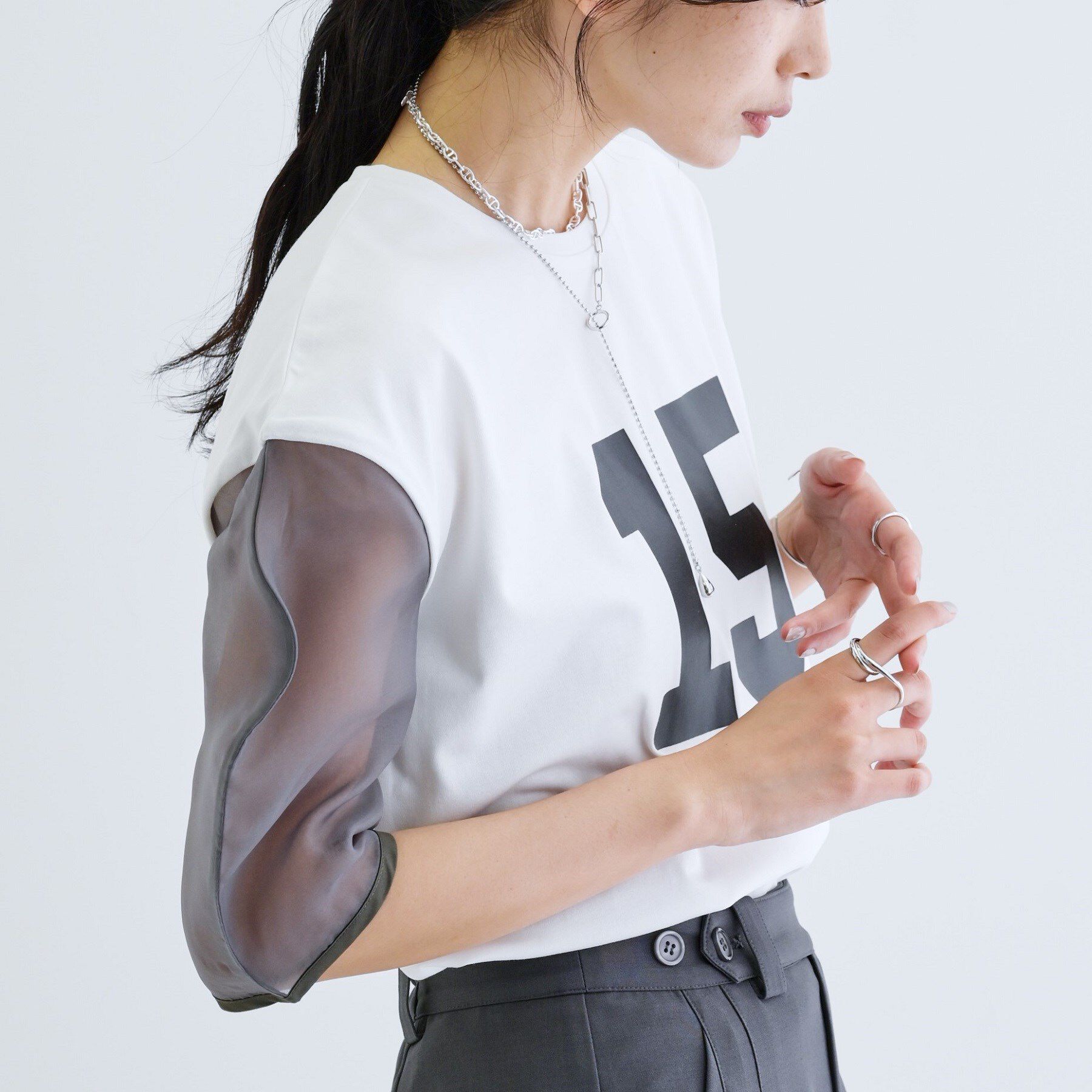 GALLEST「シアースリーブプリントTシャツ」|Tシャツ・カットソー|