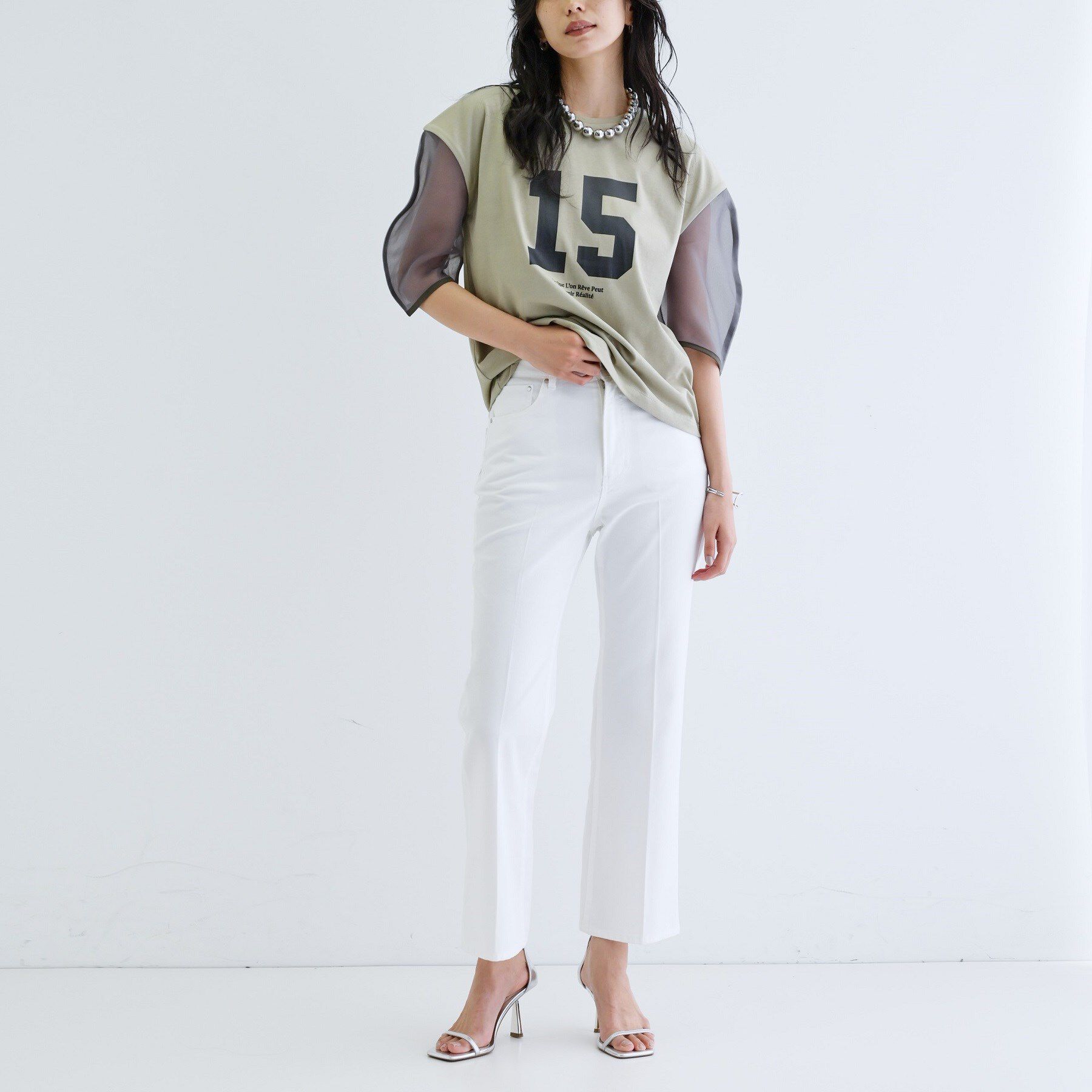 GALLEST「シアースリーブプリントTシャツ」|Tシャツ・カットソー|