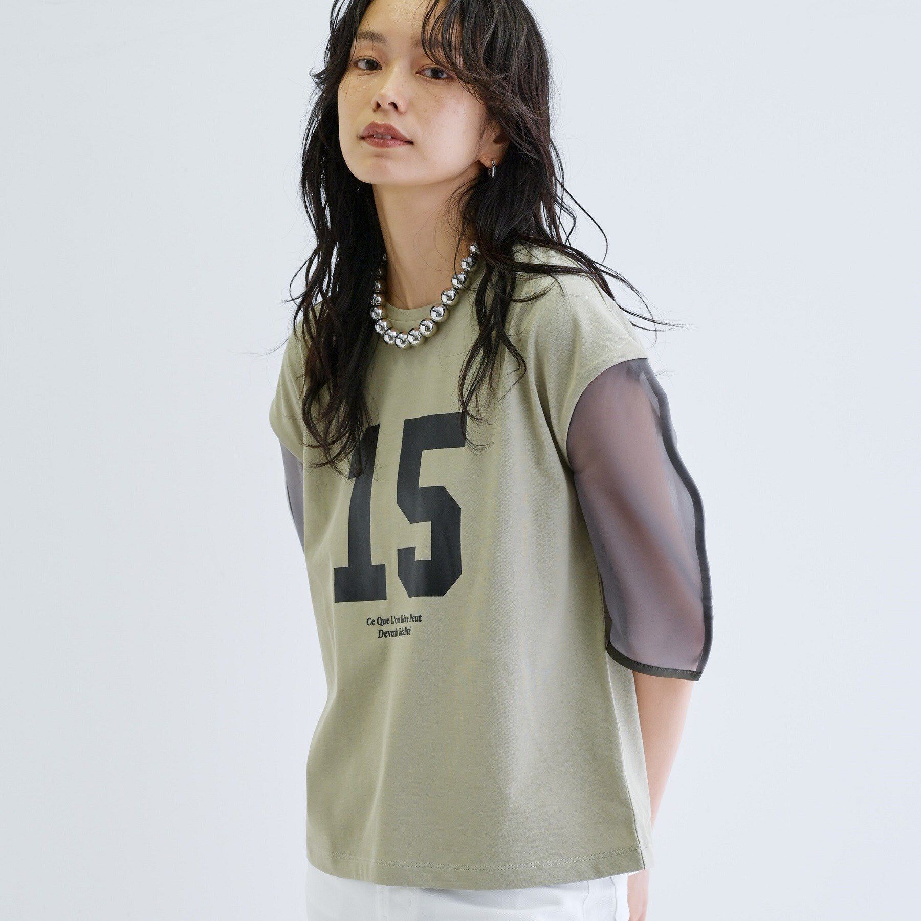 GALLEST「シアースリーブプリントTシャツ」|Tシャツ・カットソー|