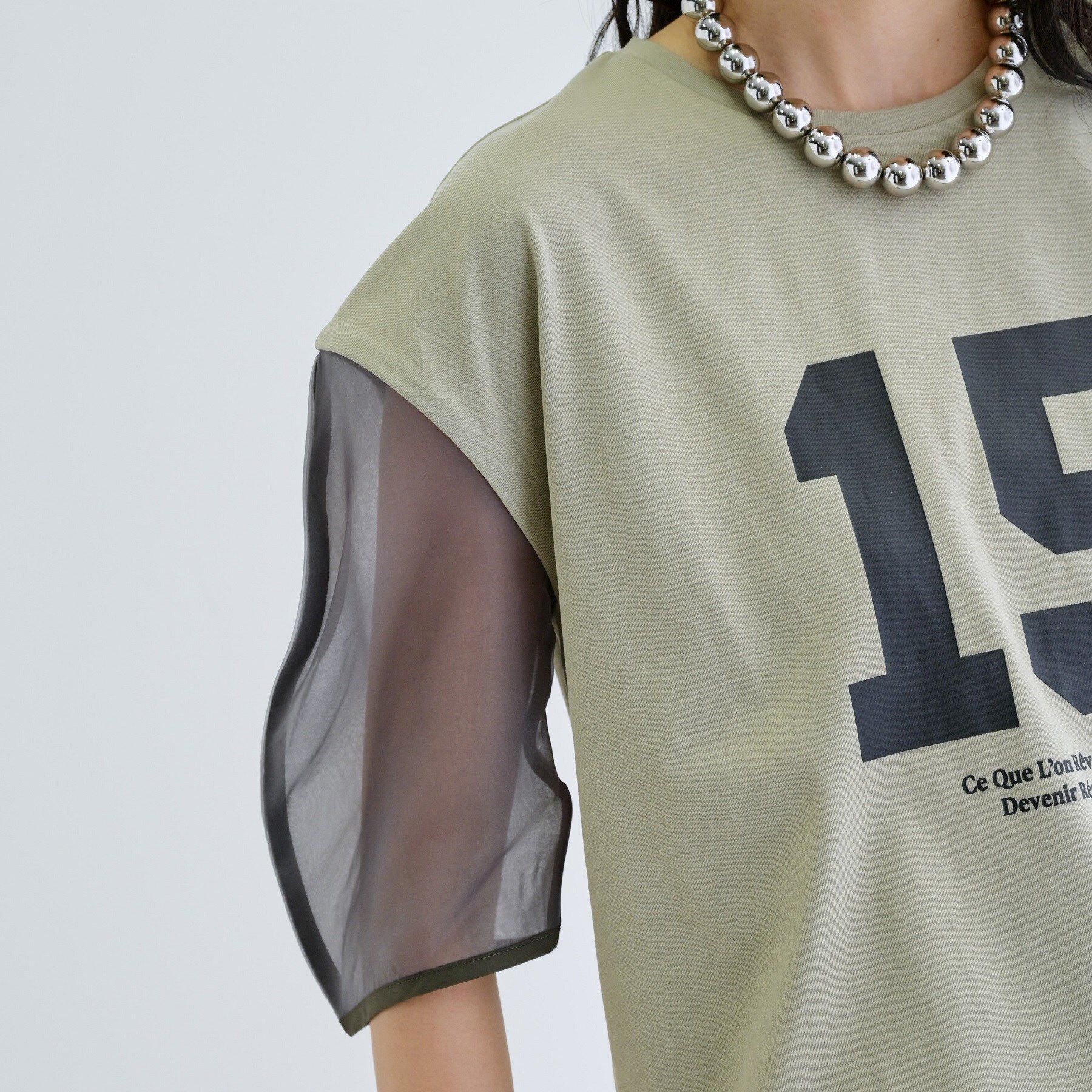 GALLEST「シアースリーブプリントTシャツ」|Tシャツ・カットソー|