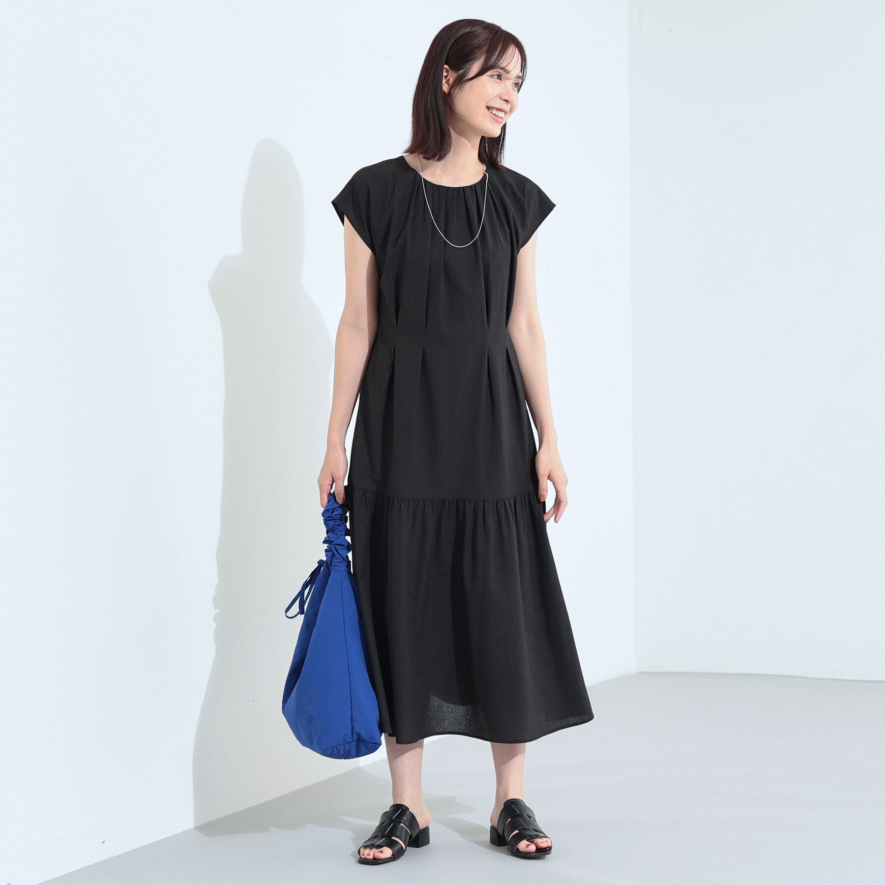 INDIVI「【1枚でコーデ完成！】タックワンピース」|ワンピース|