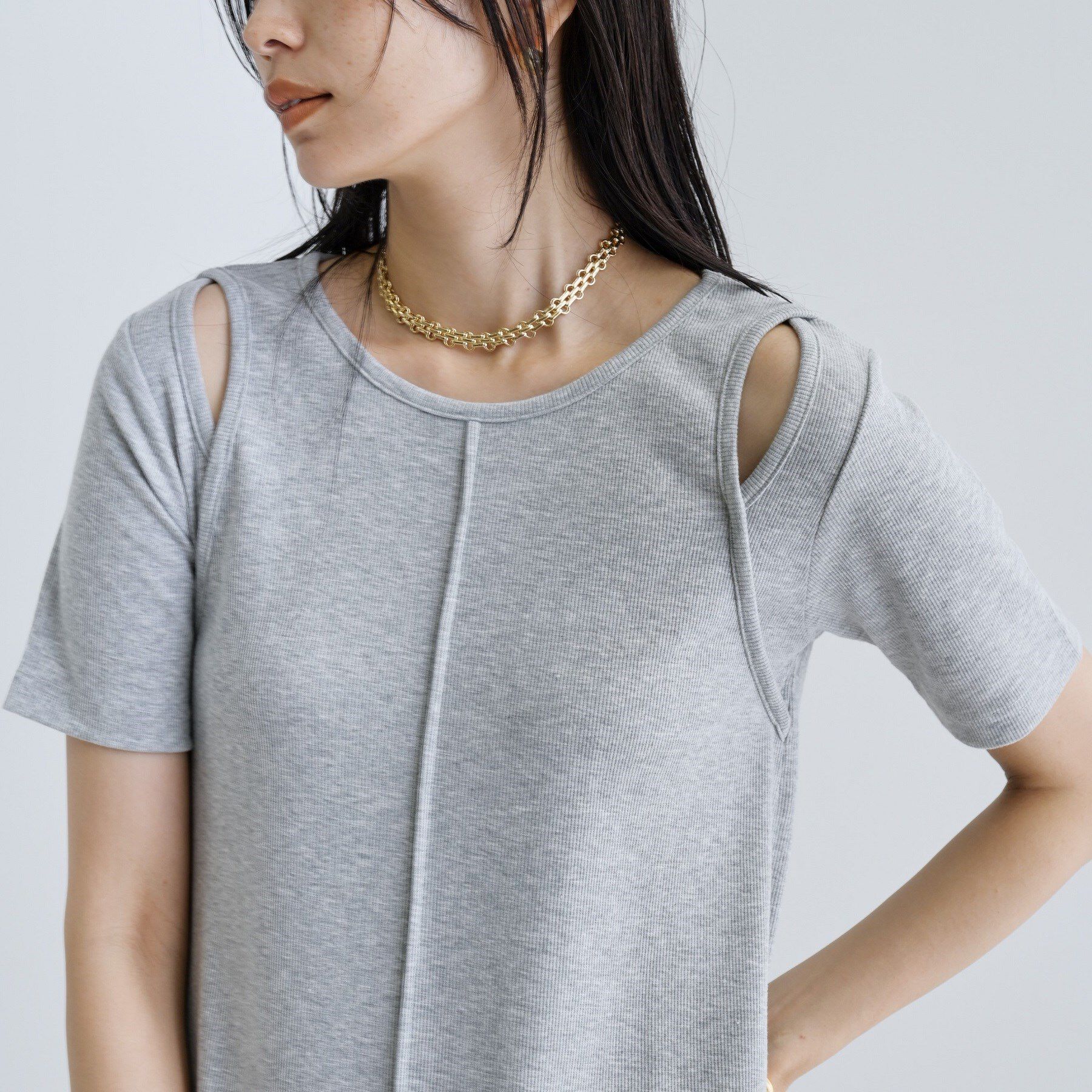 GALLEST「【一部店舗限定】リブカットソーワンピース」|ワンピース|グレー(912)