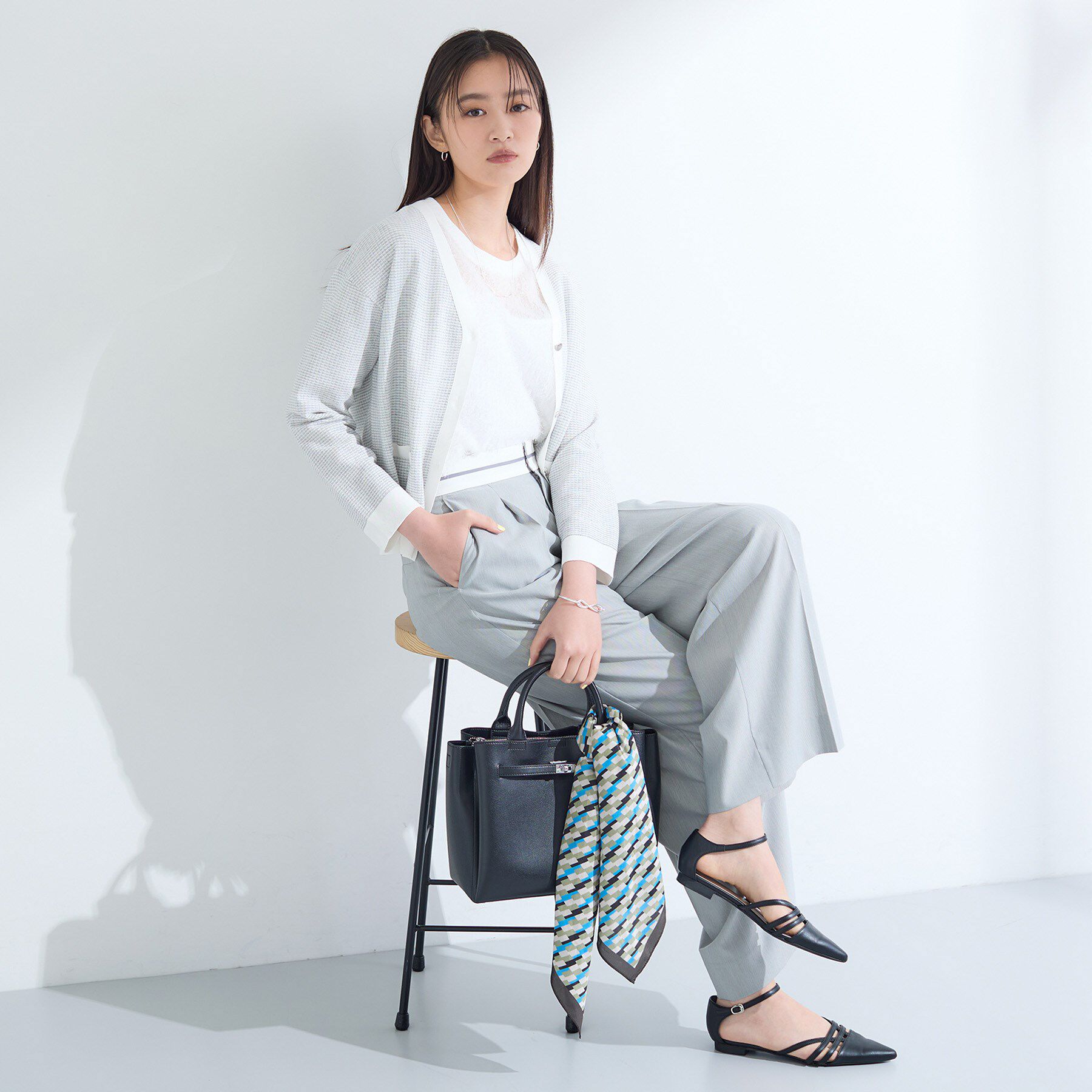 INDIVI「【軽く羽織れる/洗える】ジャケット風カーディガン」|カーディガン|