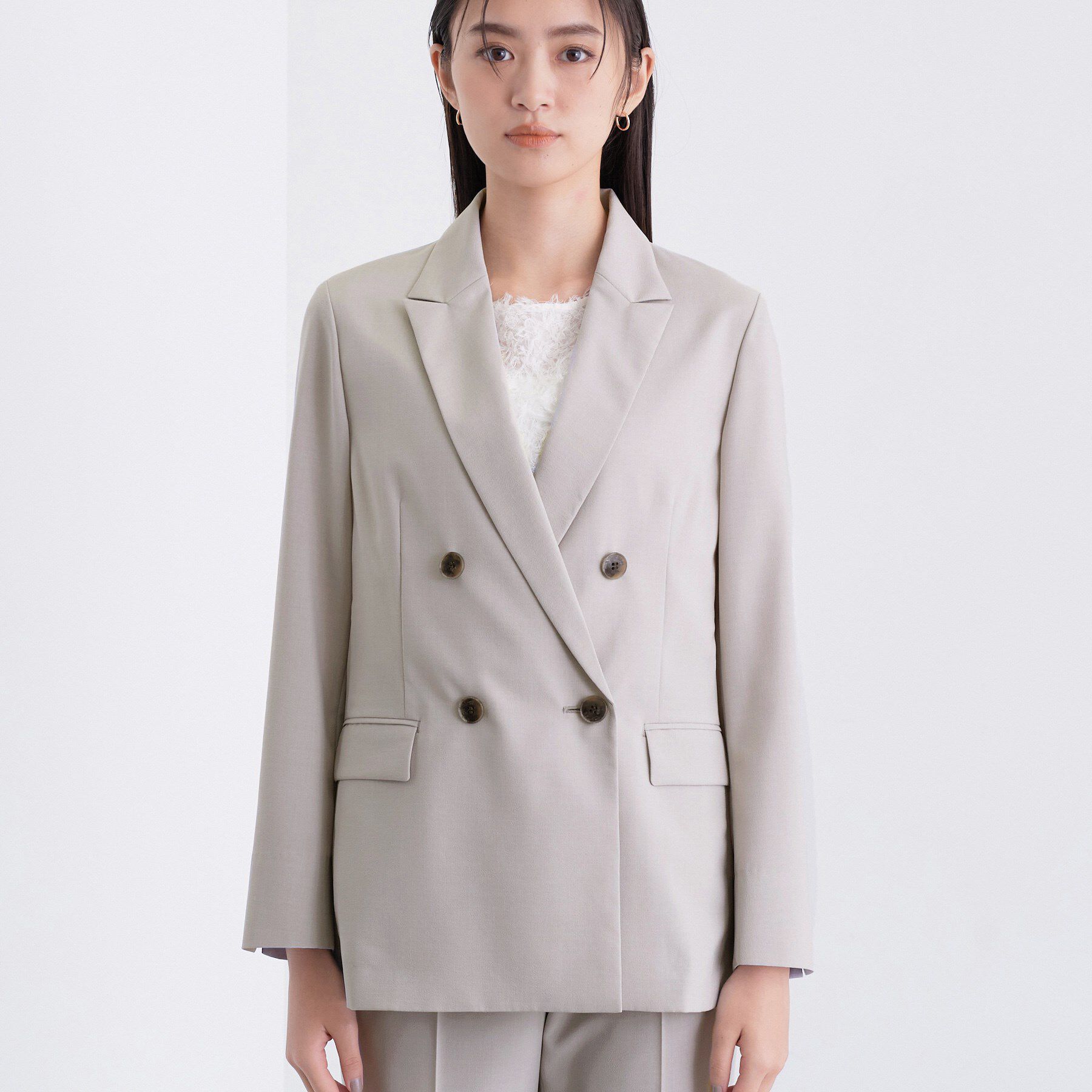INDIVI「【UVケア】ライトダブルジャケット」|テーラードジャケット|