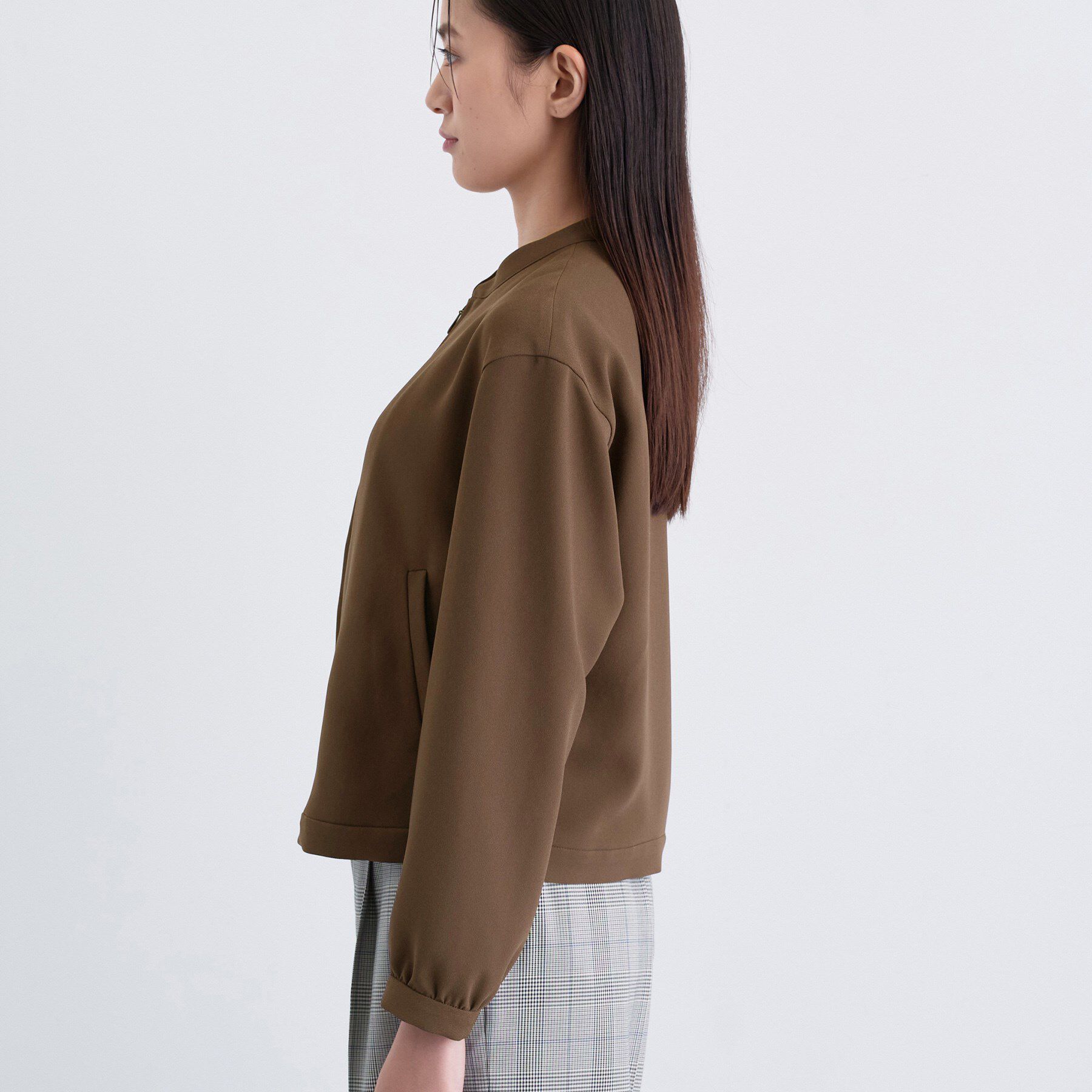 INDIVI「【洗える／UVケア／吸汗速乾】ジョーゼットライトブルゾン」|ブルゾン・スタジャン|