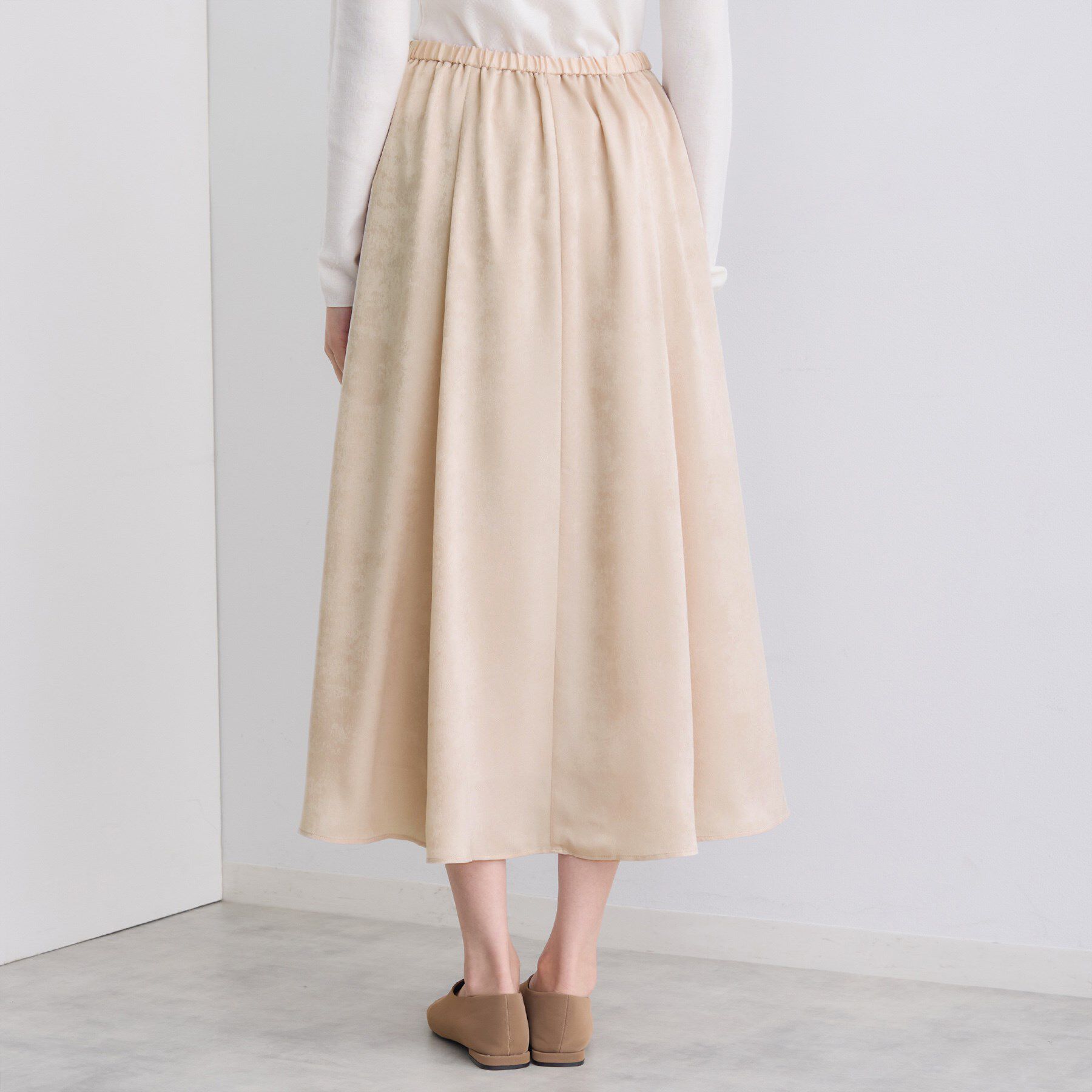 INDIVI「【UVケア／セットアップ可能】スエード調サテンスカート」|スカート|