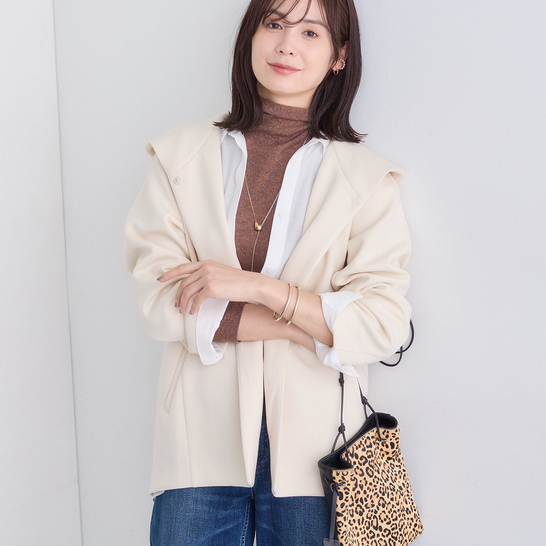 INDIVI「【軽羽織り】フーディーライトコート」|ブルゾン・スタジャン|アイボリー(004)