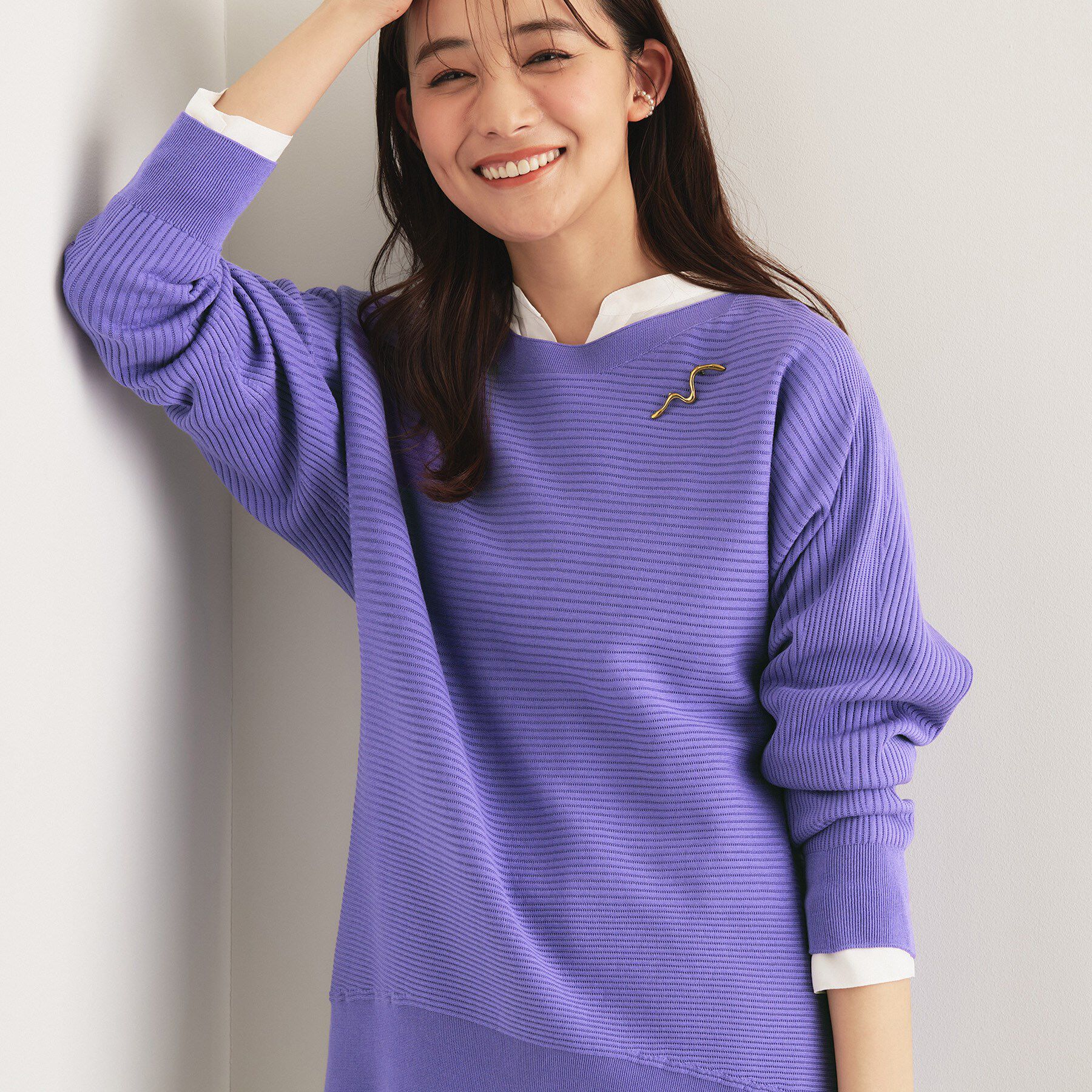 INDIVI「【洗える／体型カバー】美シルエットニット」|ニット・セーター|