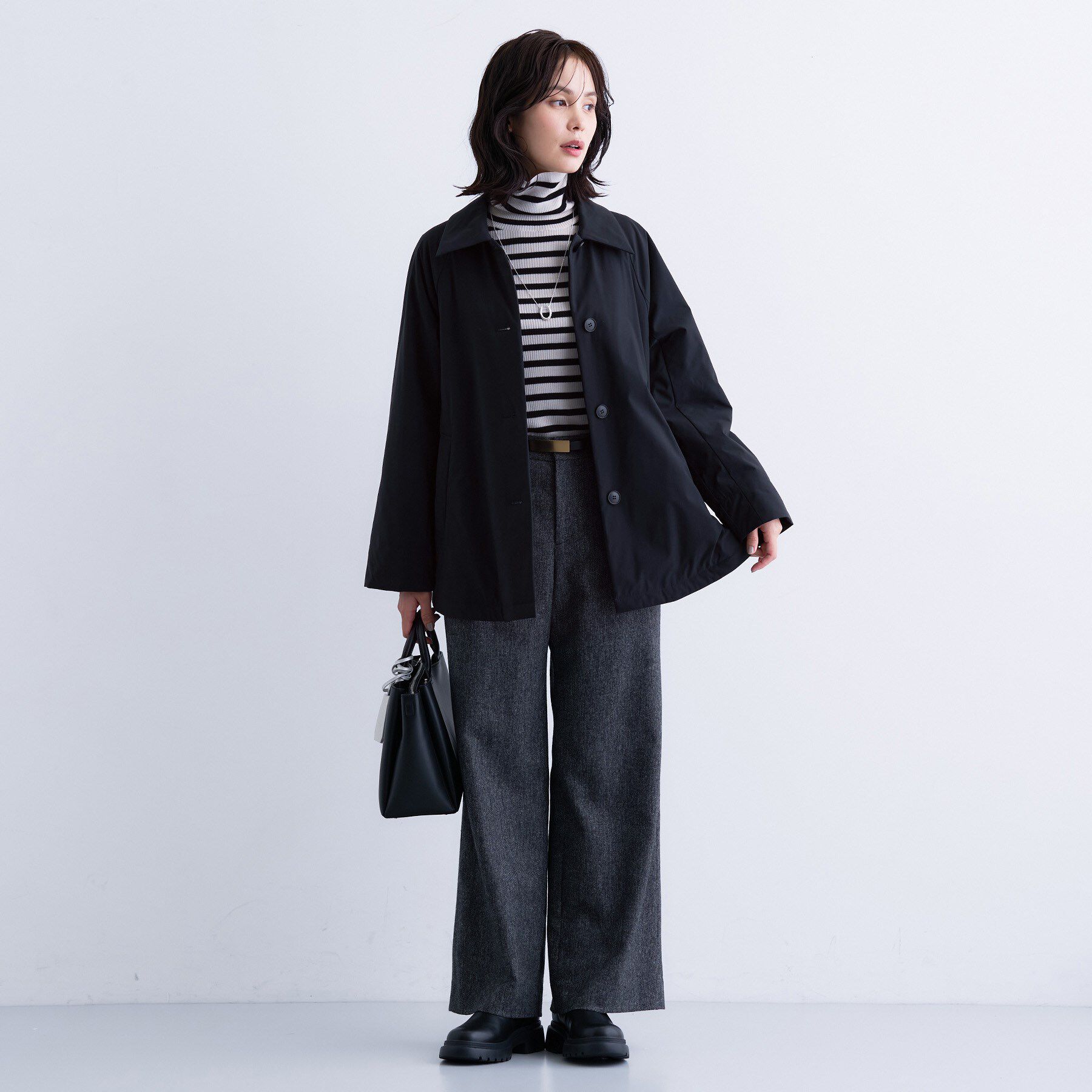 INDIVI「【超軽量／蓄熱】ライトパフステンカラーコート」|ダウン|