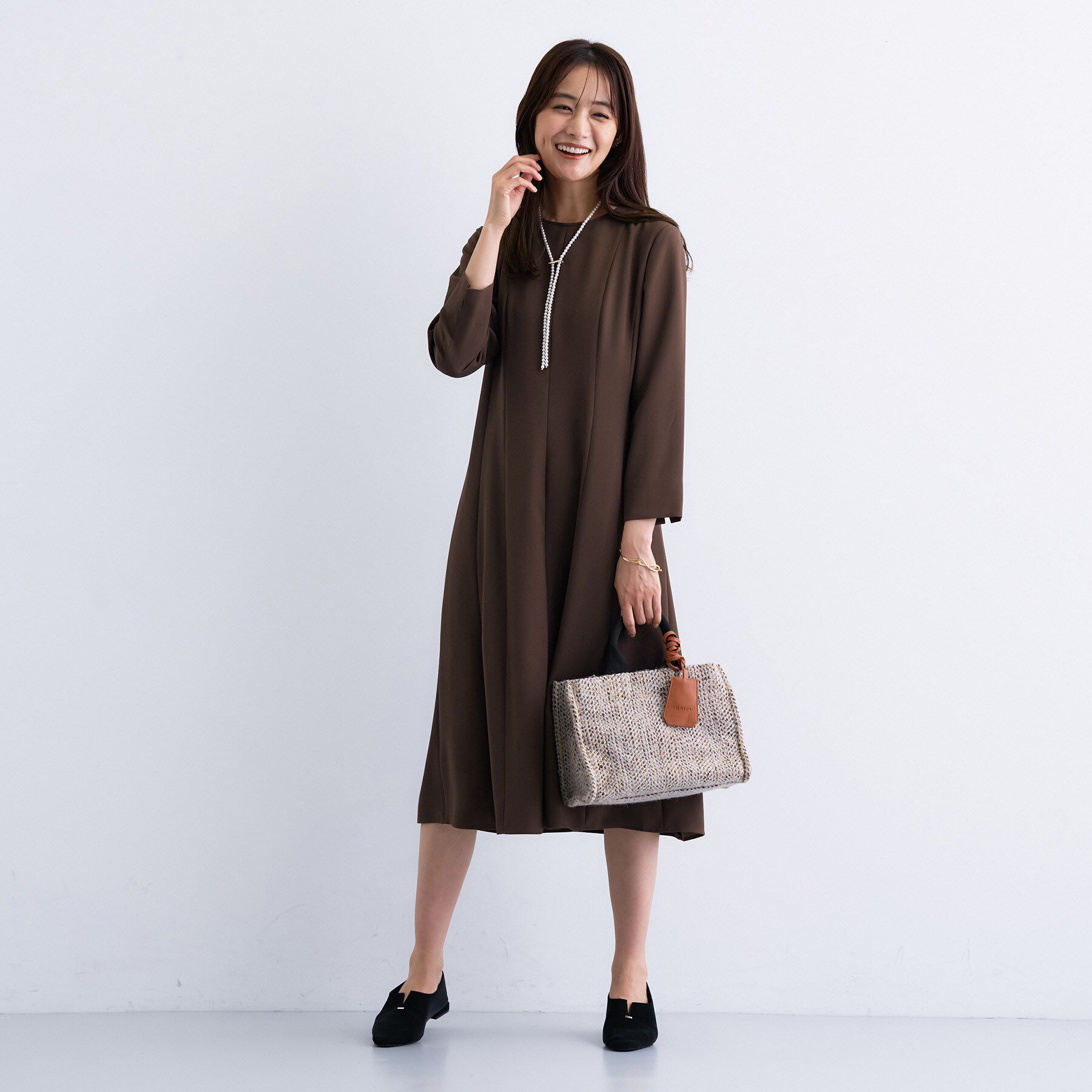 INDIVI「【洗える／UVケア】ジョーゼットフレアワンピース」|ワンピース|