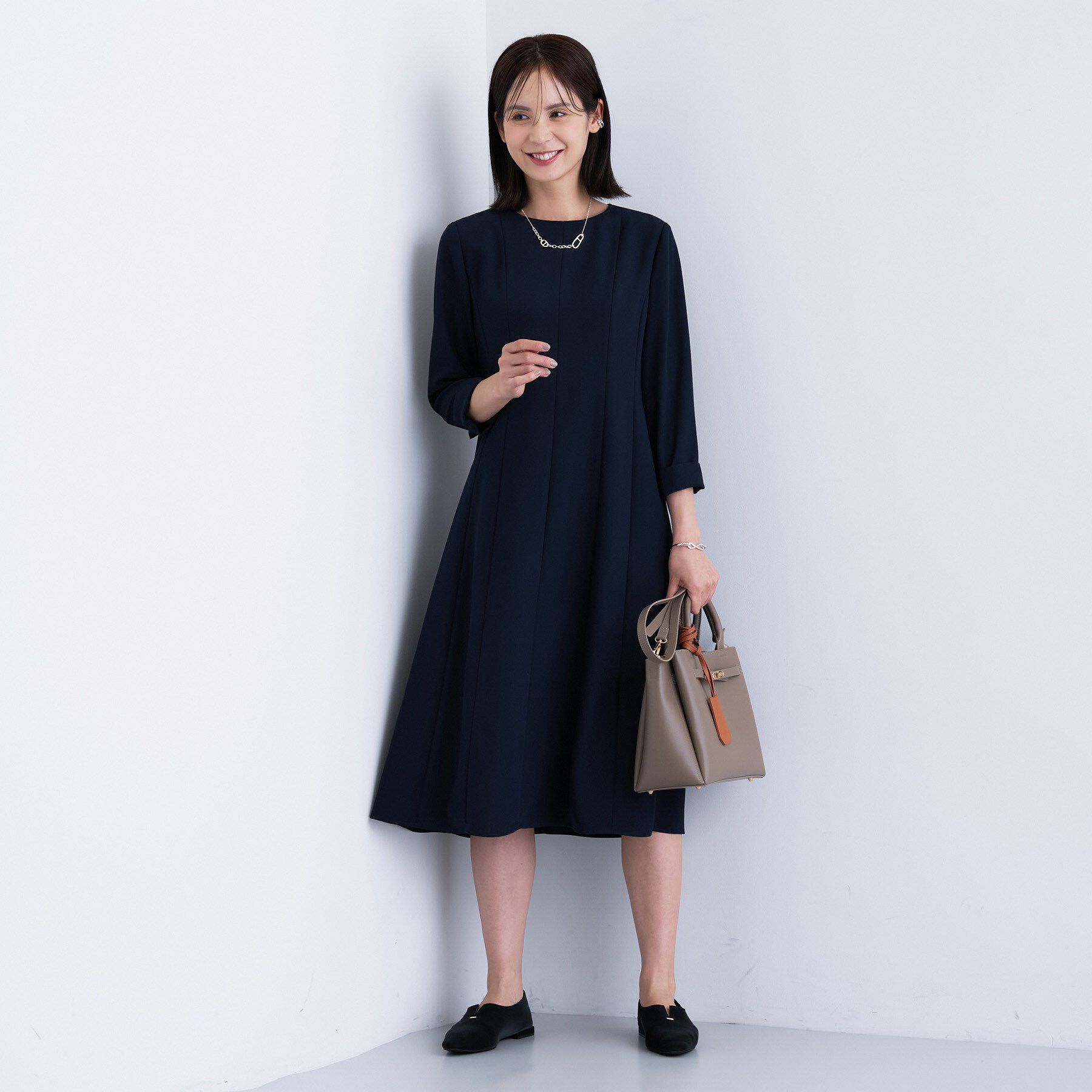 INDIVI「【洗える／UVケア】ジョーゼットフレアワンピース」|ワンピース|