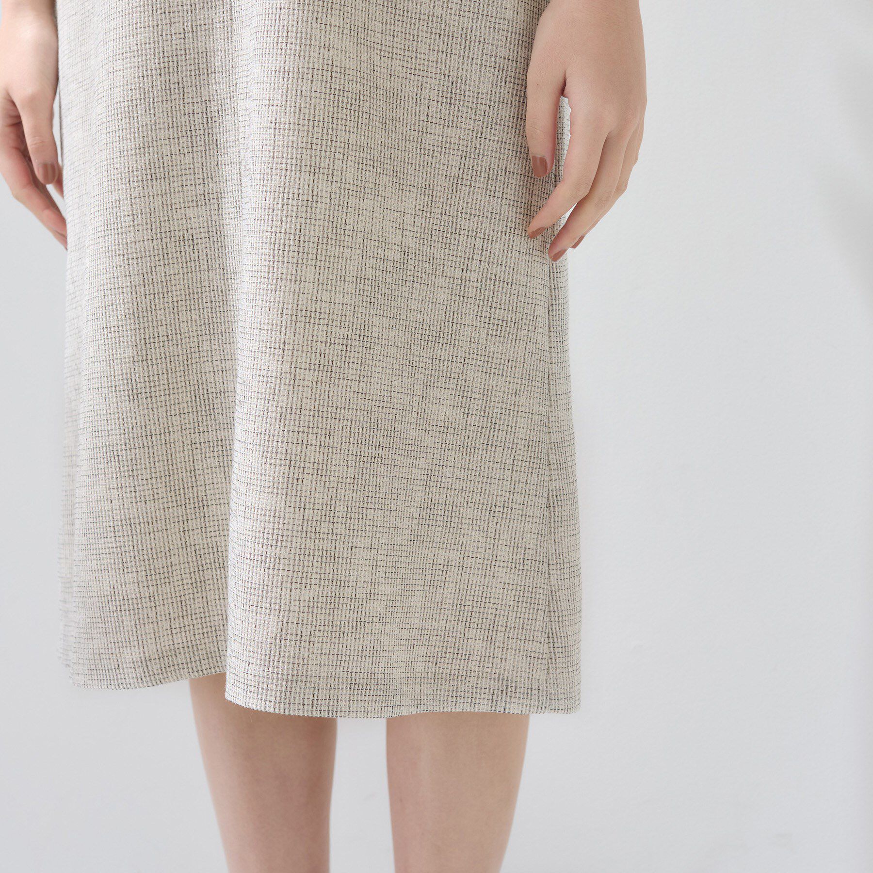 INDIVI「【軽量／セレモニー／SETUP可能】ストレッチツイードAラインワンピース」|ワンピース|