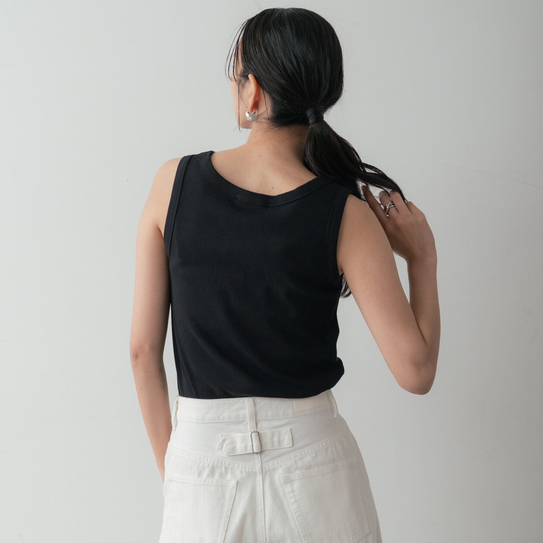 GALLEST「ロゴ刺繍リブタンクトップ」|キャミソール|