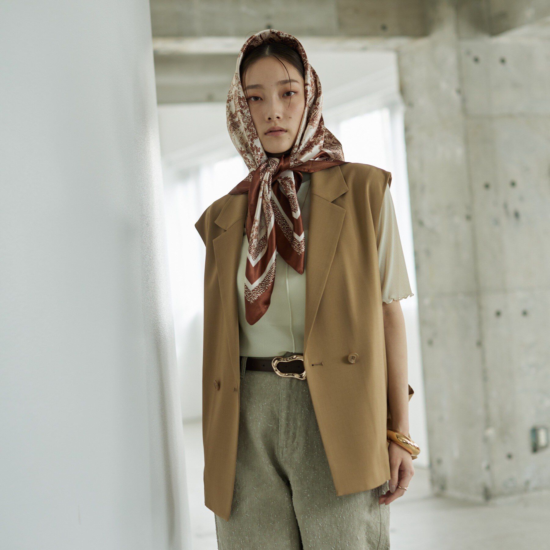 GALLEST「Comfy SET UP｜ベルテッドジレ【セットアップ対応／通勤／カセット服／接触冷感／UVカット】」|ベスト・ジレ|