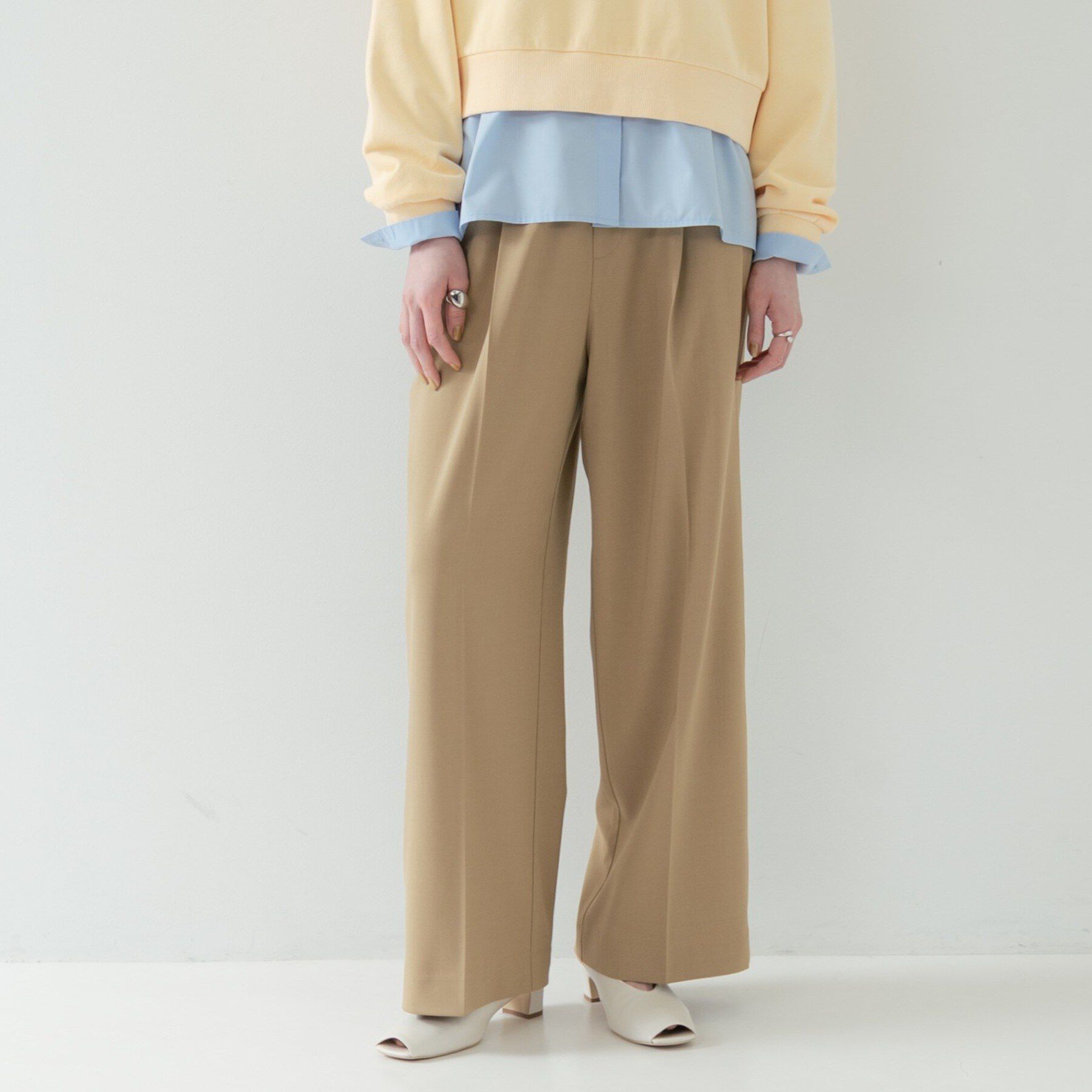 GALLEST「Comfy SET UP｜イージーストレートワイドパンツ【セットアップ対応／通勤／カセット服／接触冷」|その他|キャメルブラウン(0