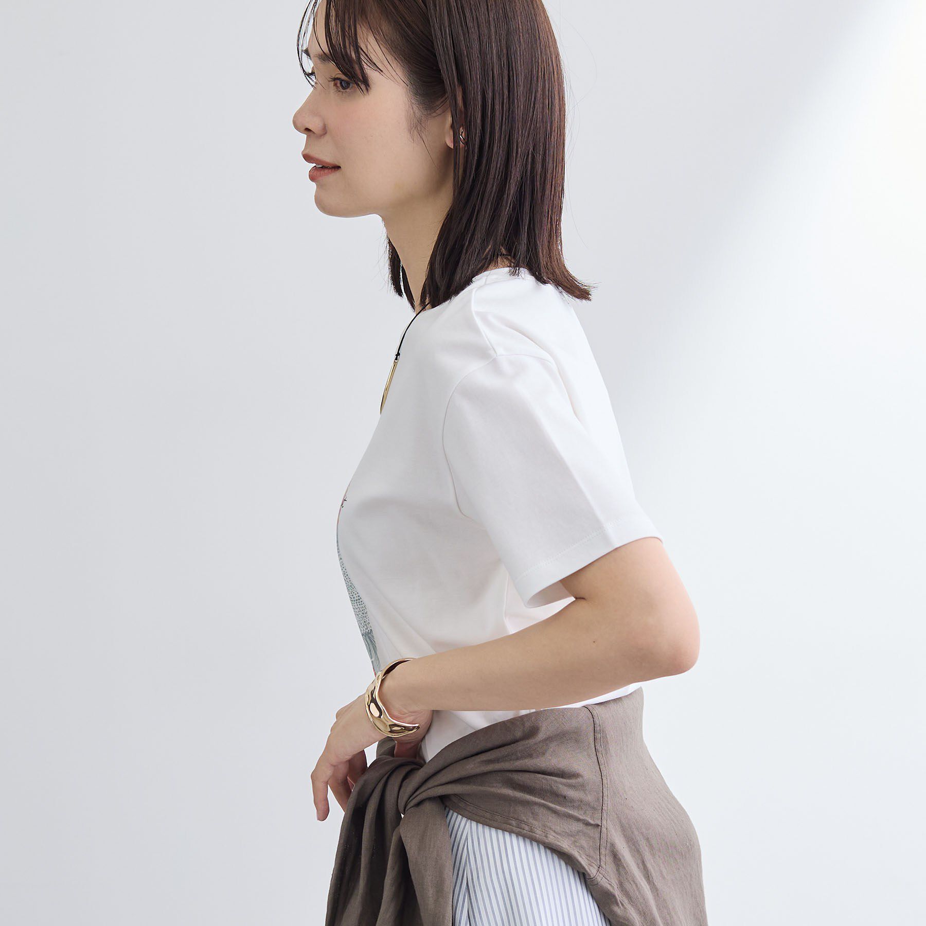 INDIVI「【UVケア／選べるグラフィック】スムースジャージTシャツ」|Tシャツ・カットソー|