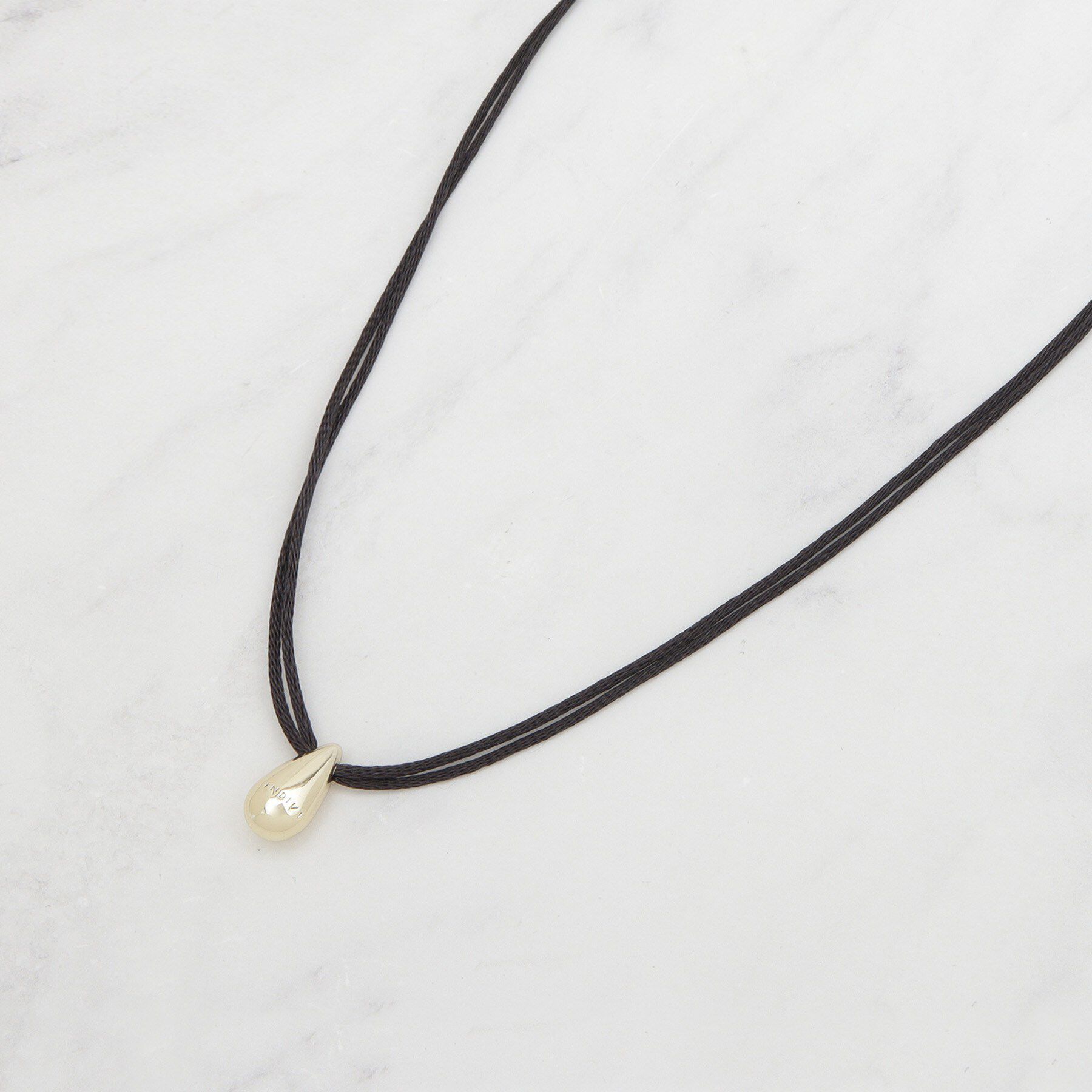 INDIVI「【長さ調整自由】2連コード ドロップトップネックレス」|ネックレス|