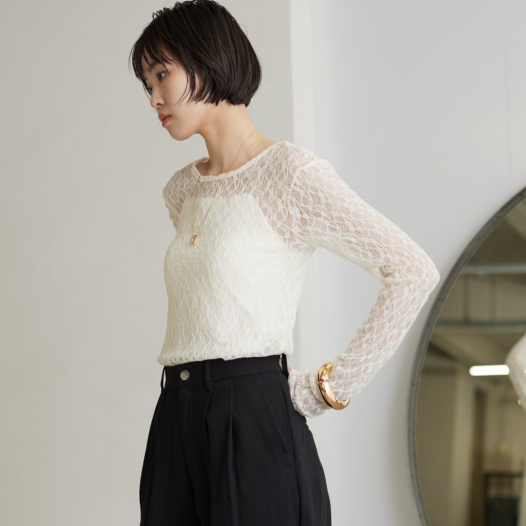 GALLEST「【一部店舗限定】バックオープンレースカットソー」|Tシャツ・カットソー|