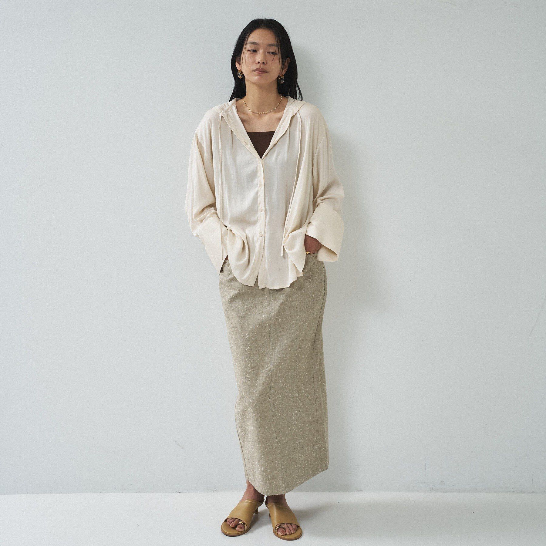 GALLEST「【一部店舗限定】シアーフードオーバーシャツ」|シャツ・ブラウス|