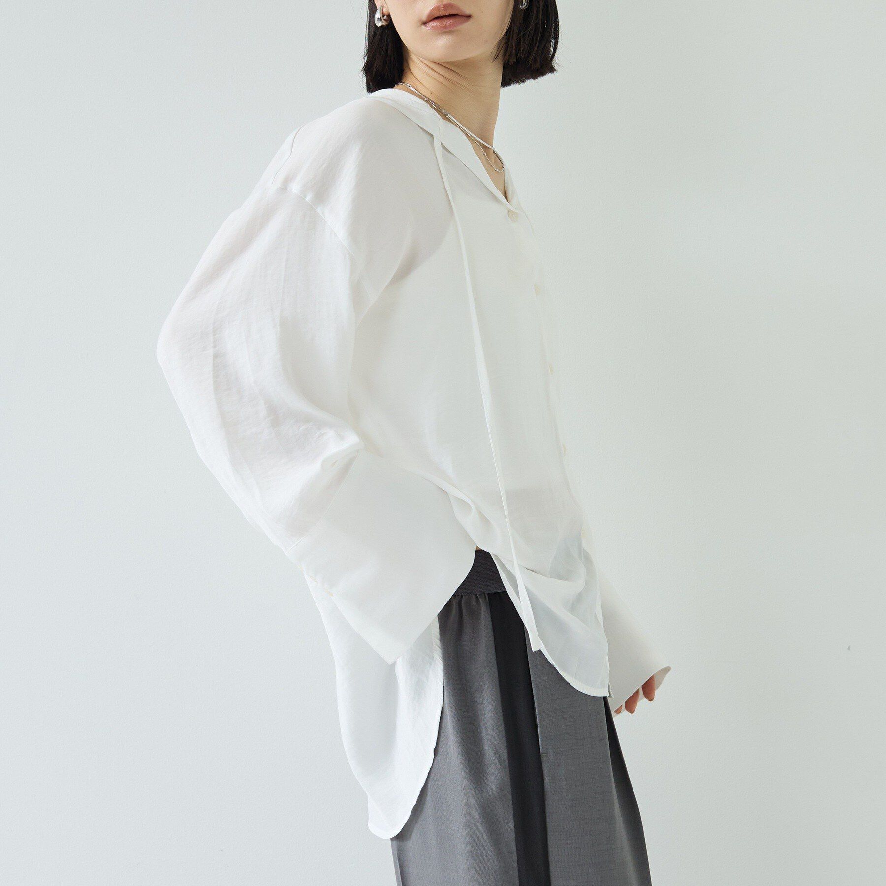 GALLEST「【一部店舗限定】シアーフードオーバーシャツ」|シャツ・ブラウス|