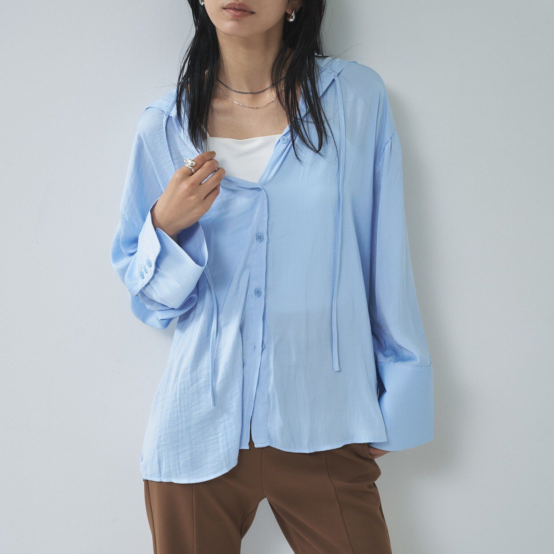 GALLEST「【一部店舗限定】シアーフードオーバーシャツ」|シャツ・ブラウス|