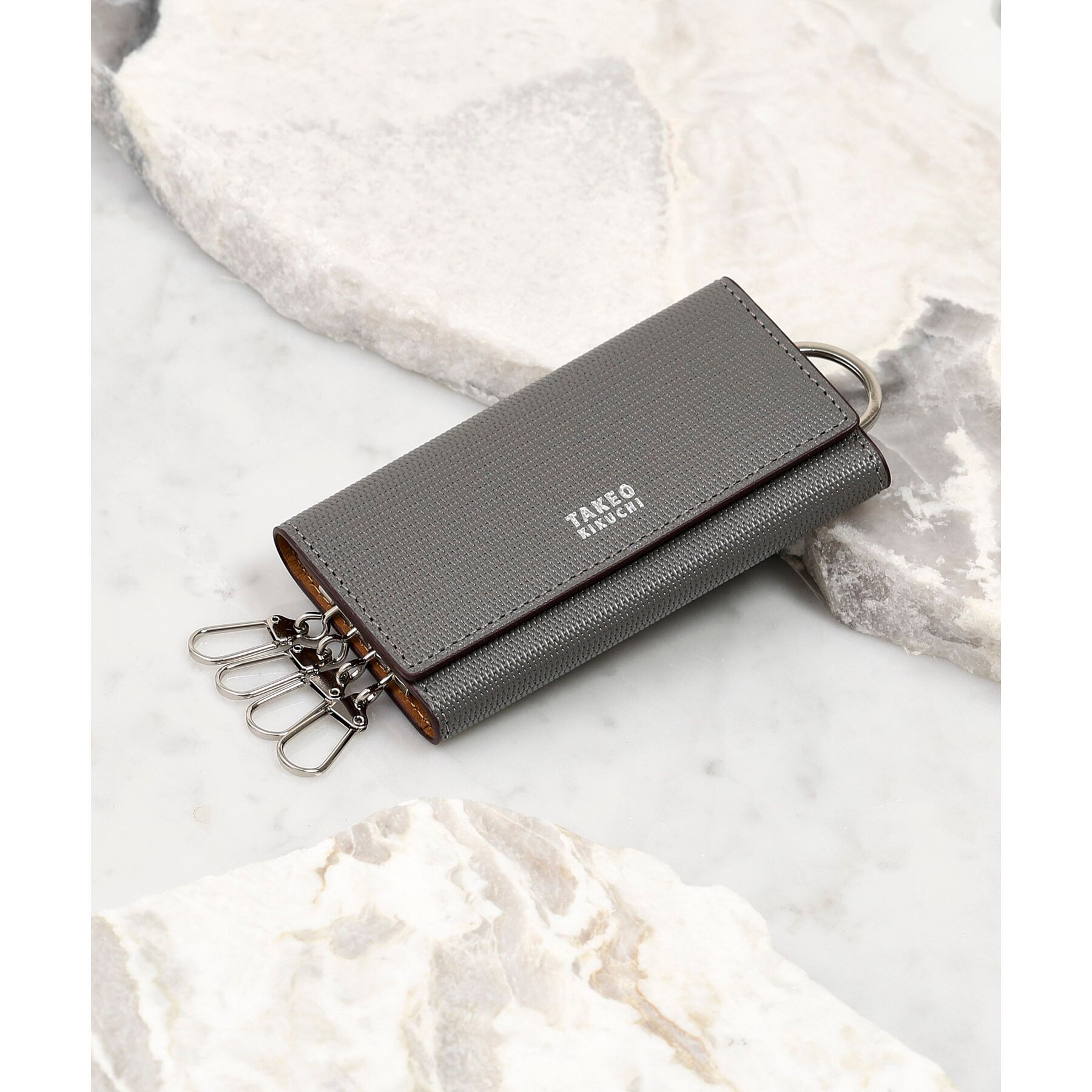 TAKEO KIKUCHI「【ソフト＆ナチュラル】ミニメッシュ レザー キーケース」|キーケース|ダークグレー(513