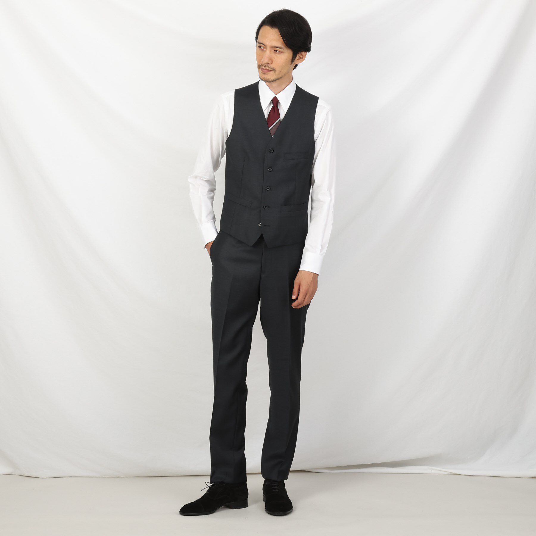 TAKEO KIKUCHI「【3ピース対応】シャイニーシャークピンヘッド ベスト」|スーツ|