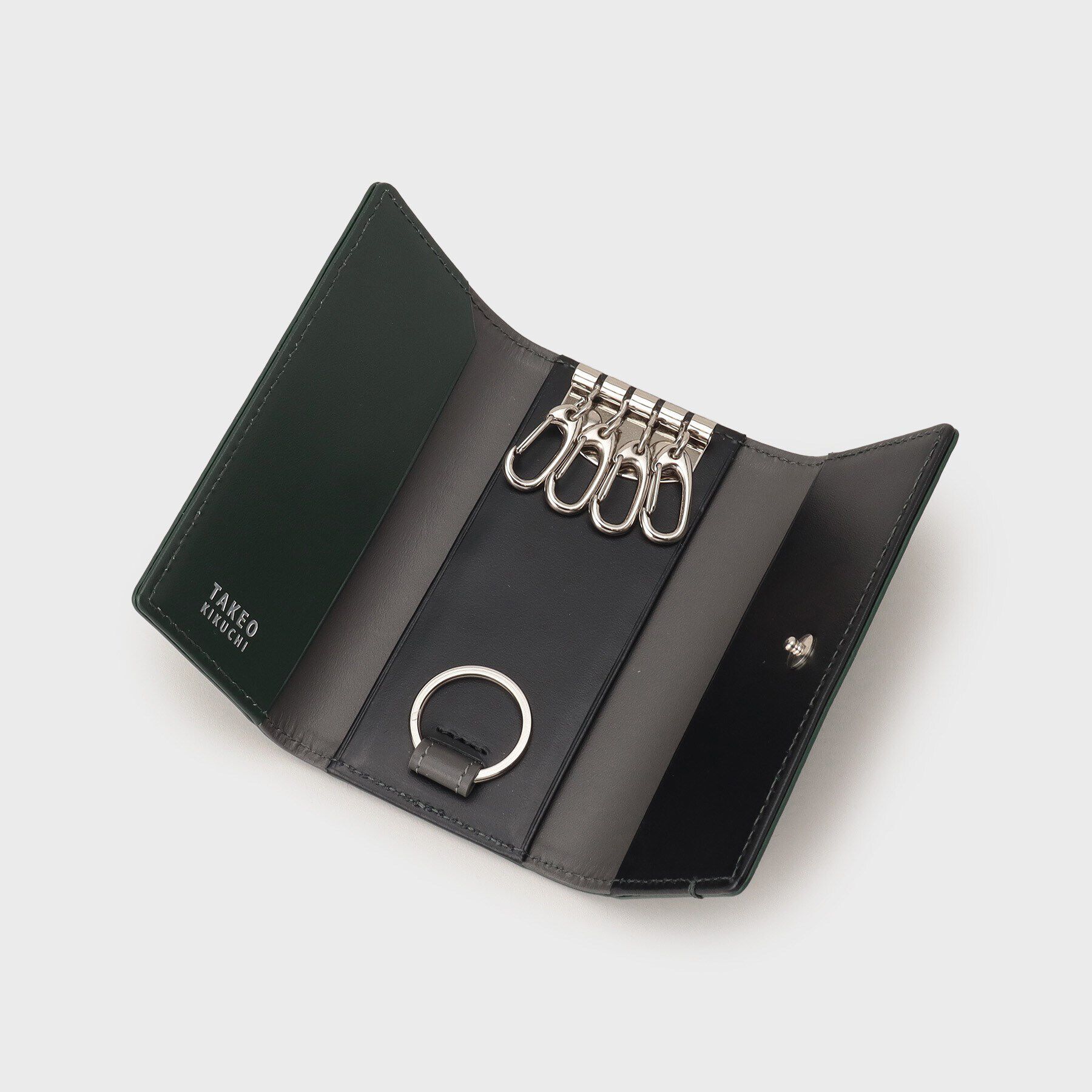 TAKEO KIKUCHI「配色型押しレザー キーケース」|キーケース|