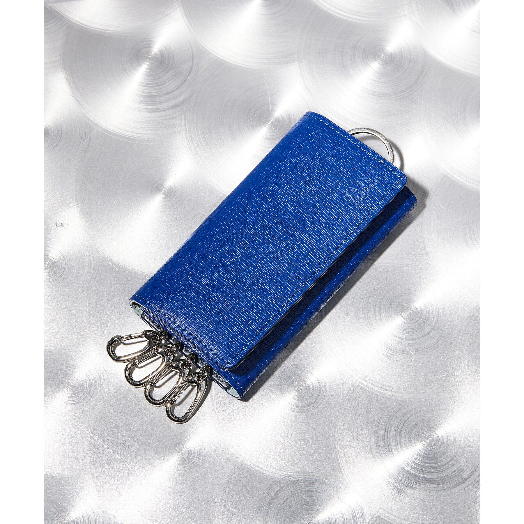 TAKEO KIKUCHI「配色型押しレザー キーケース」|キーケース|ブルー(692)