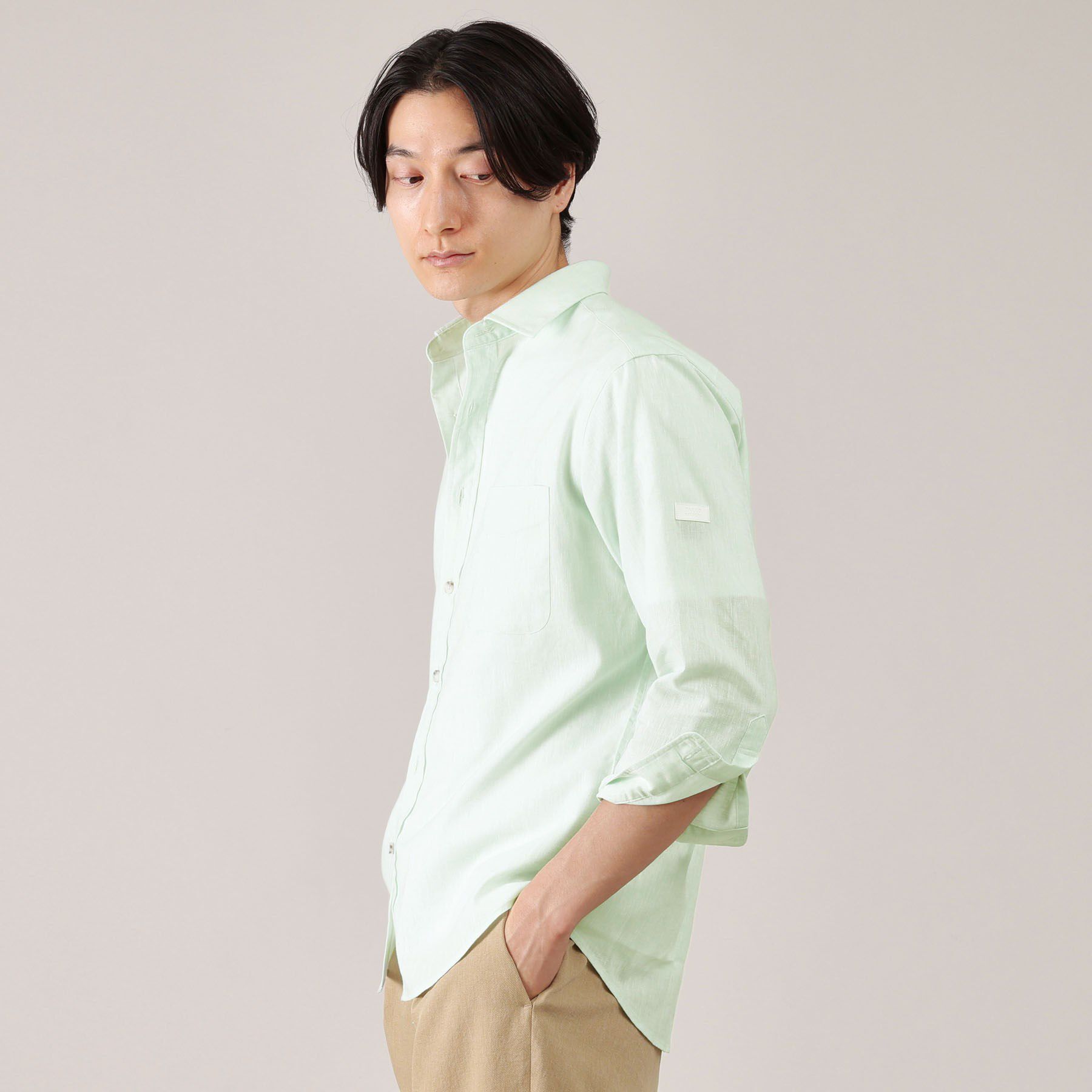 TAKEO KIKUCHI「ハイブリッド リネン 7分袖 シャツ」|シャツ・ブラウス|