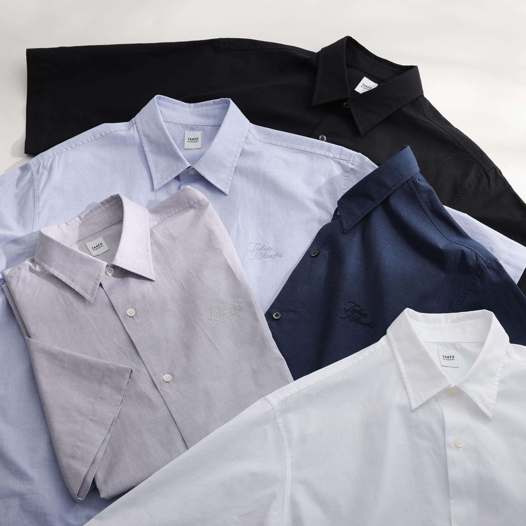 TAKEO KIKUCHI「【LIMITED】ワンポイントロゴ刺繍 綿麻半袖シャツ」|シャツ・ブラウス|