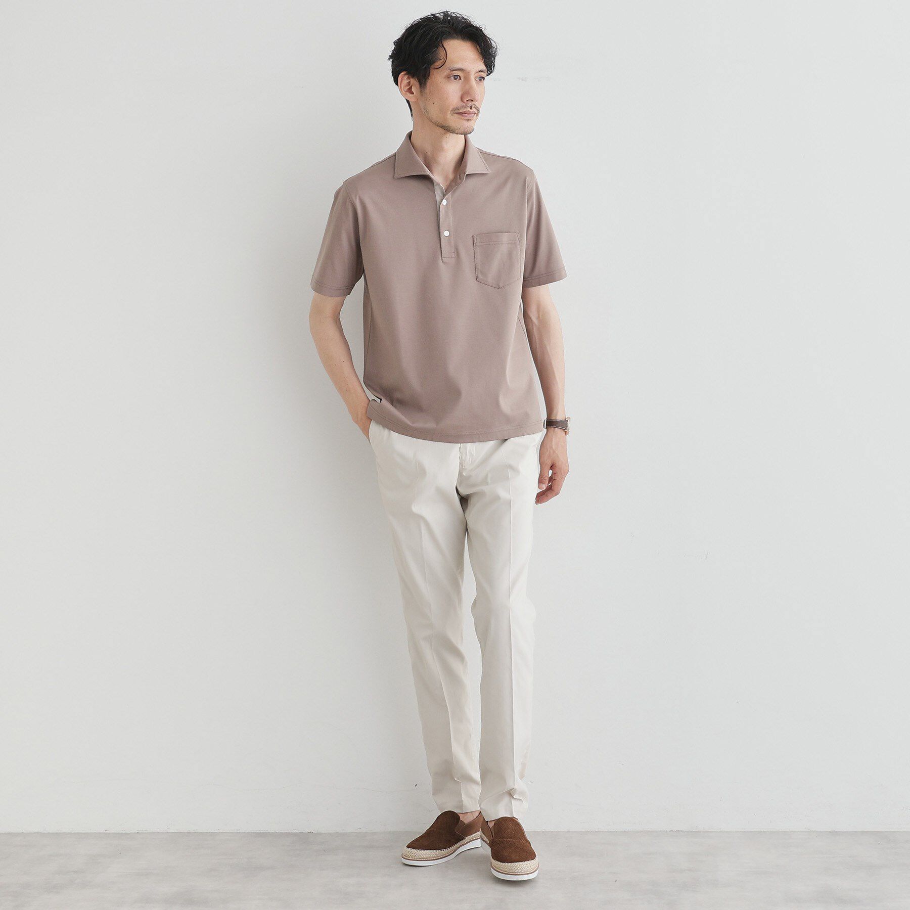 TAKEO KIKUCHI「【LIMITED】アイスクリアコットンポンチポロシャツ」|ポロシャツ|