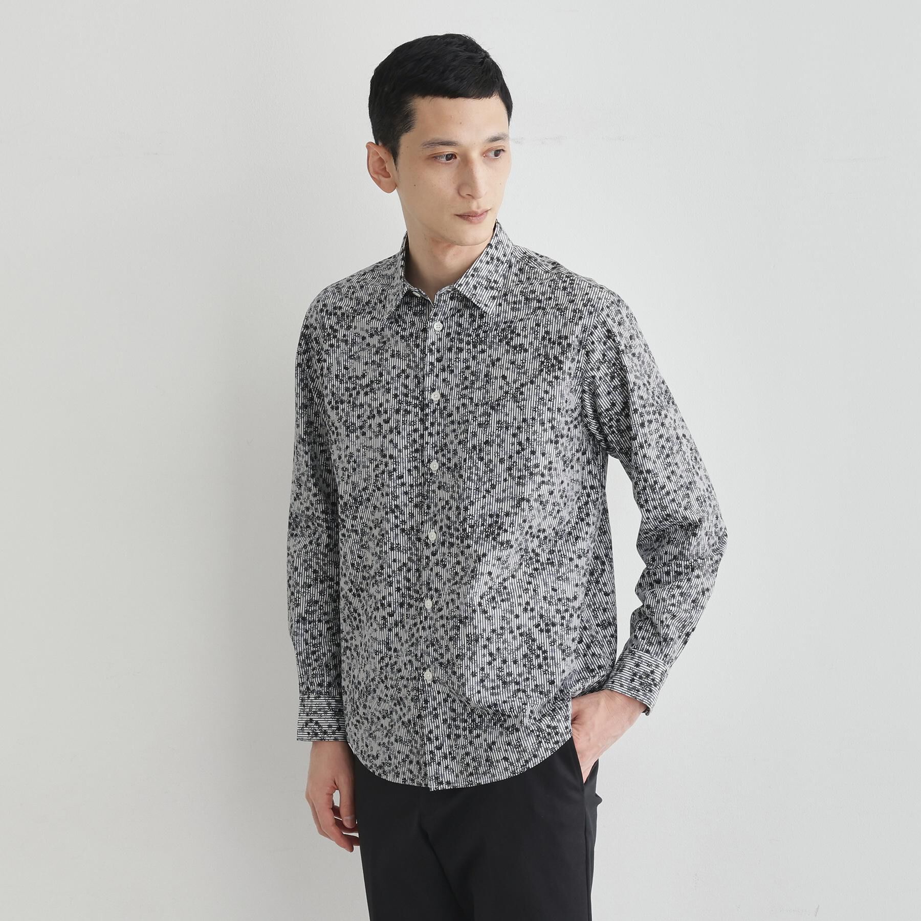 TAKEO KIKUCHI「ストライプ小花 長袖シャツ」|シャツ・ブラウス|